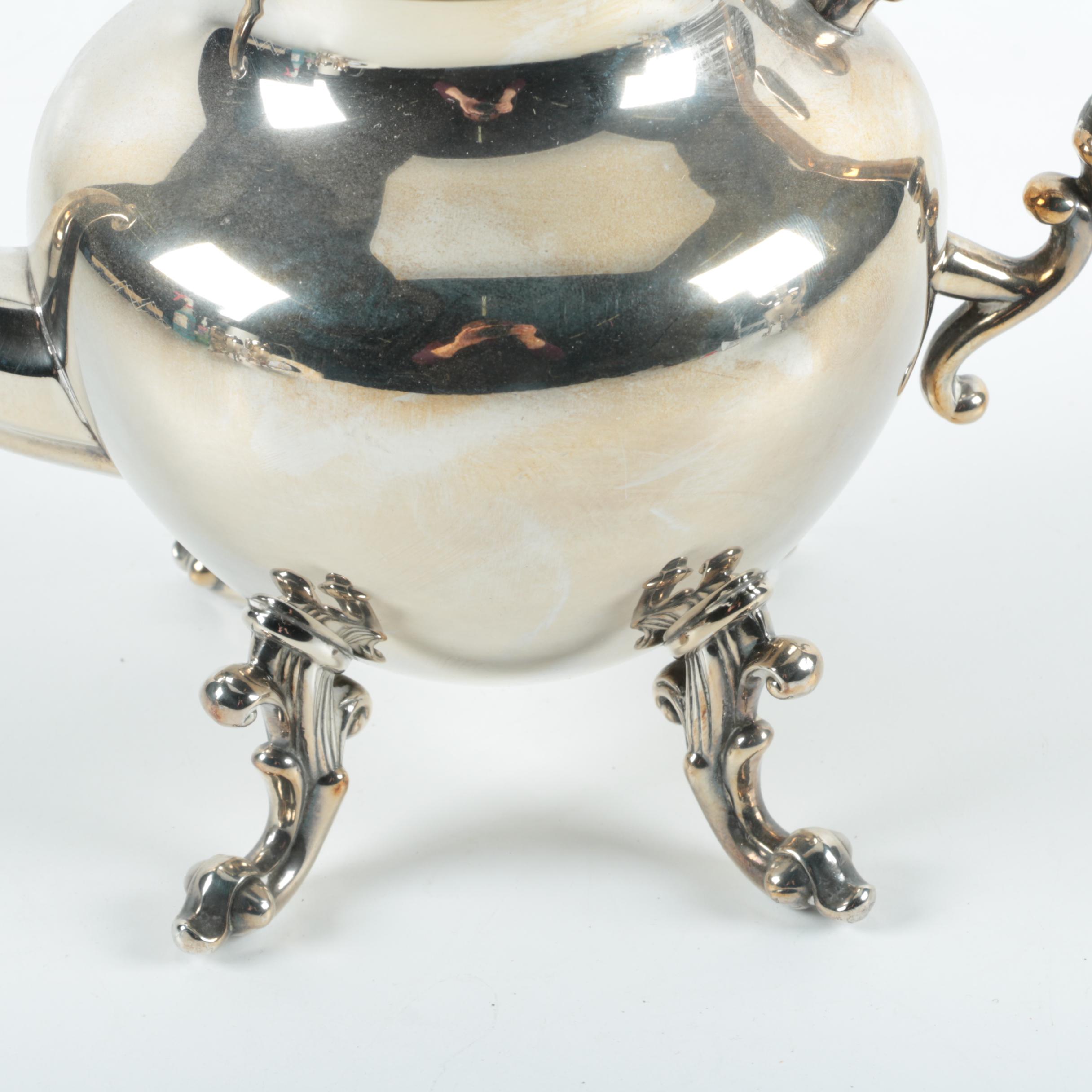 Birmingham Silver Co. Silver Plate Coffee and Tea Service with Tray