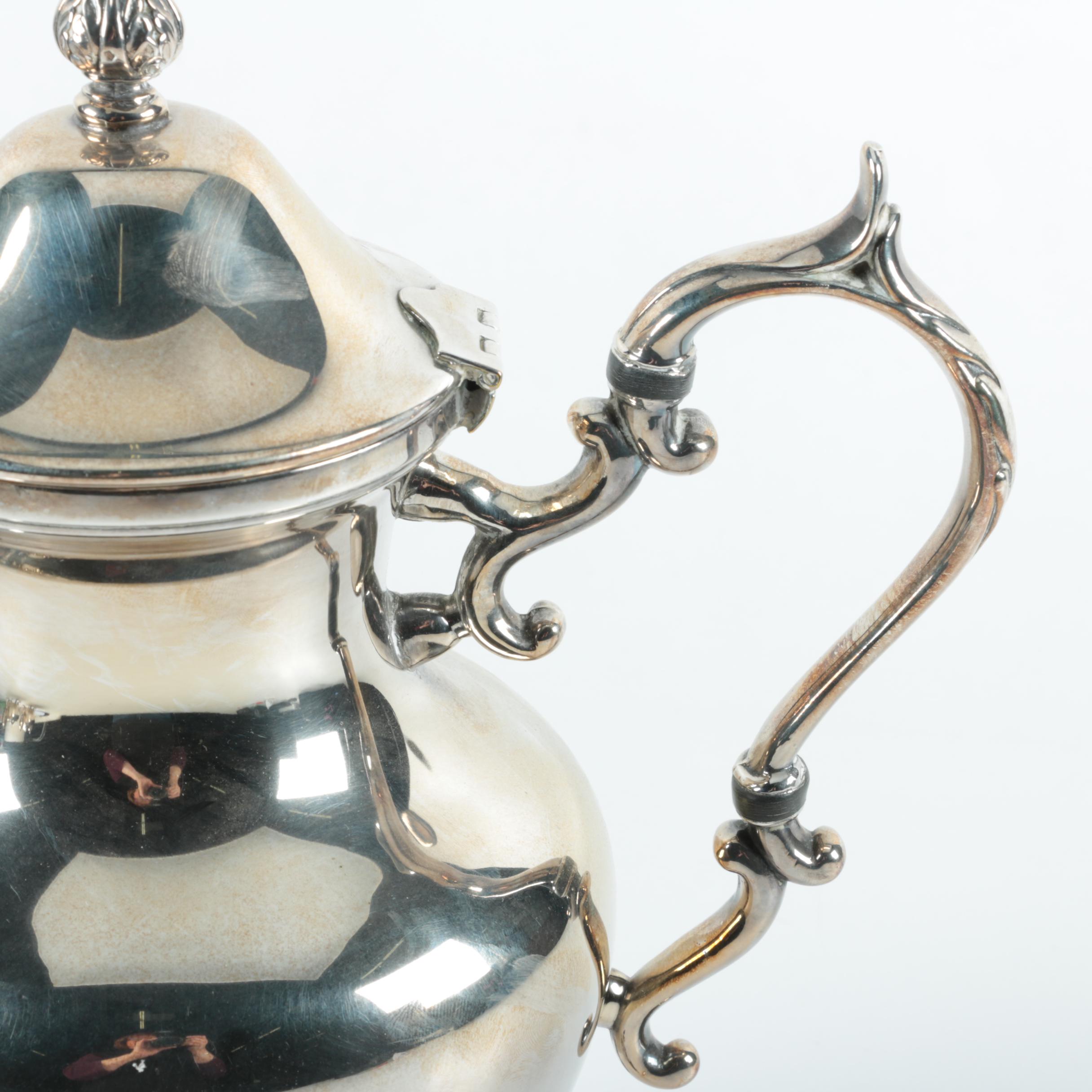 Birmingham Silver Co. Silver Plate Coffee and Tea Service with Tray