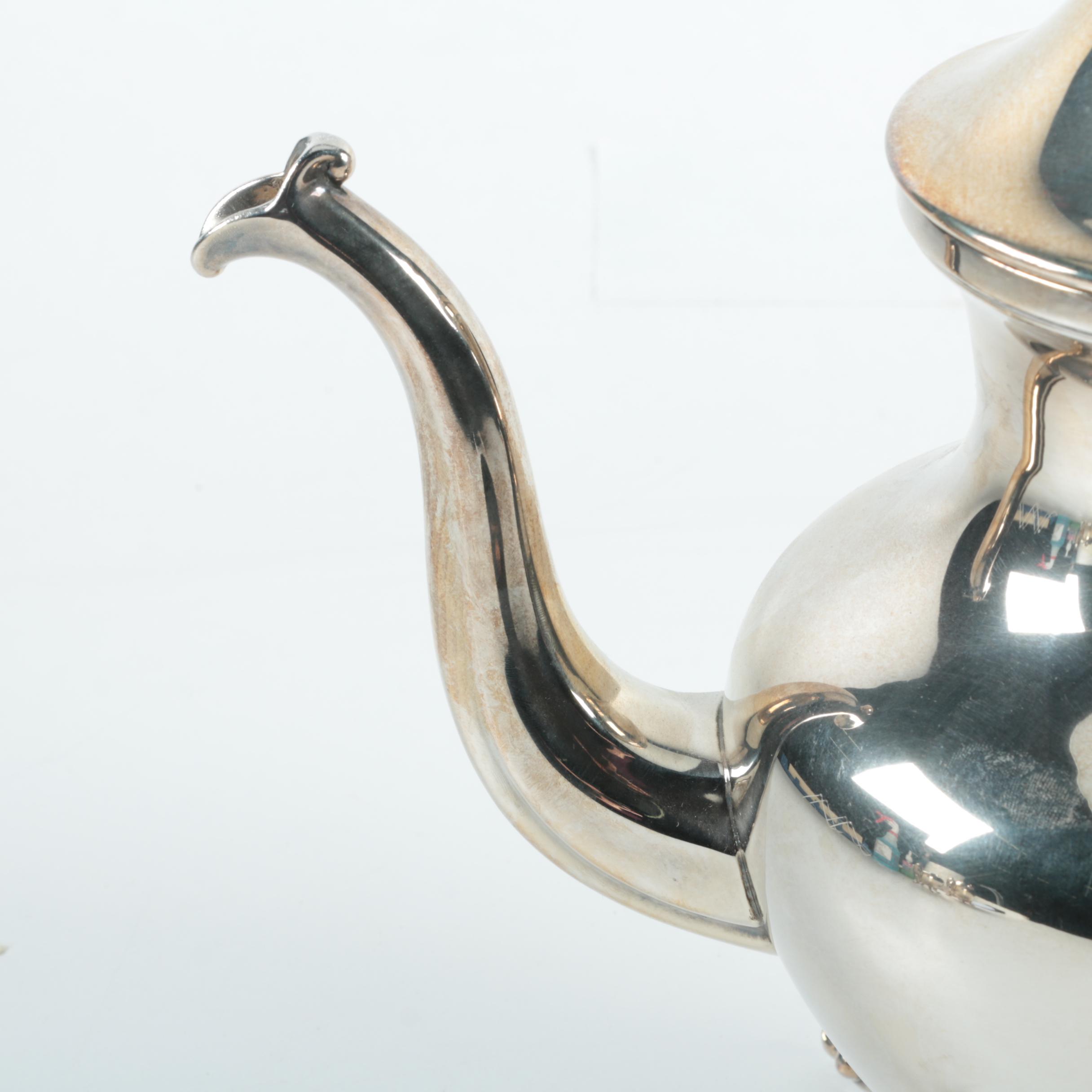 Birmingham Silver Co. Silver Plate Coffee and Tea Service with Tray