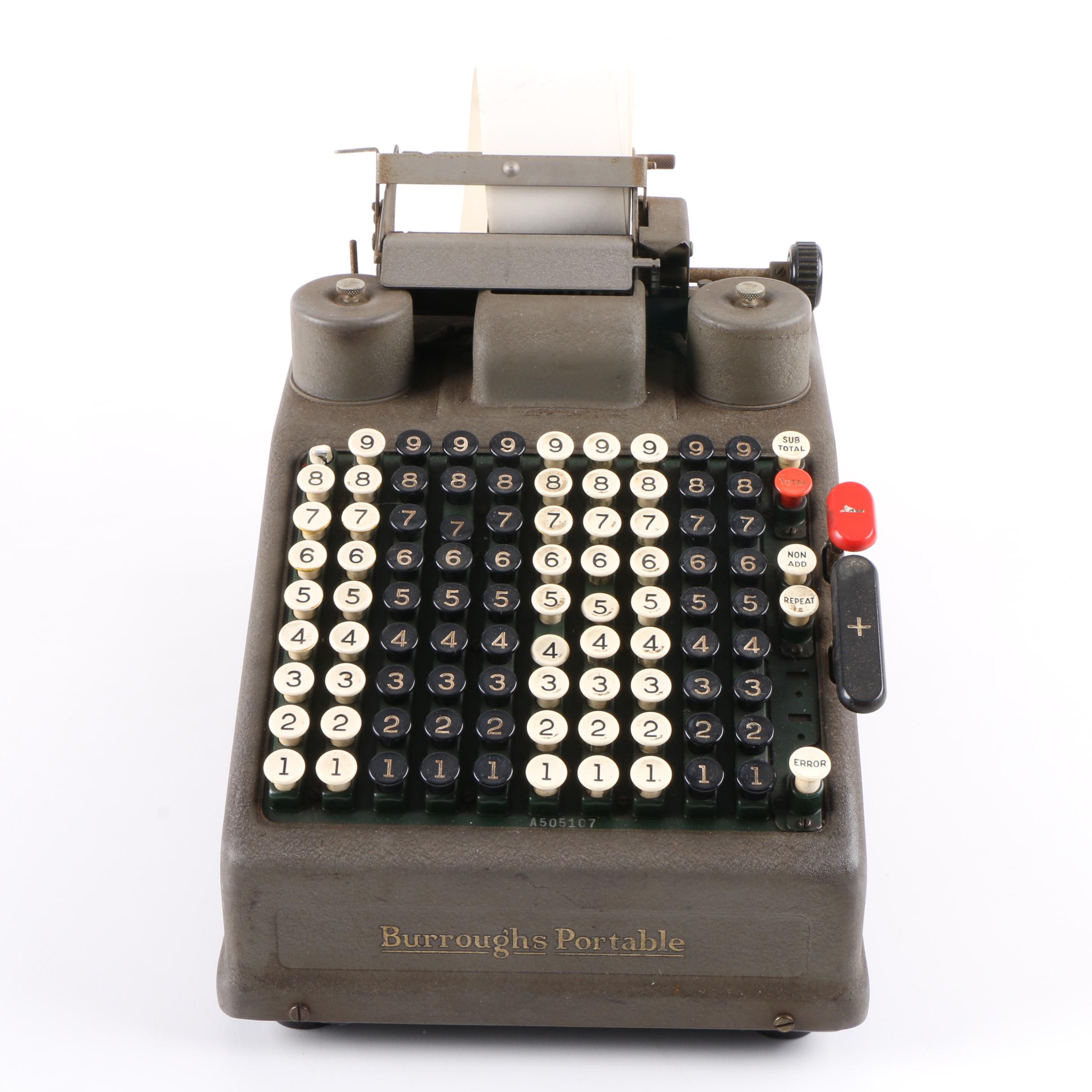 Vintage Burroughs Portable Adding Machine