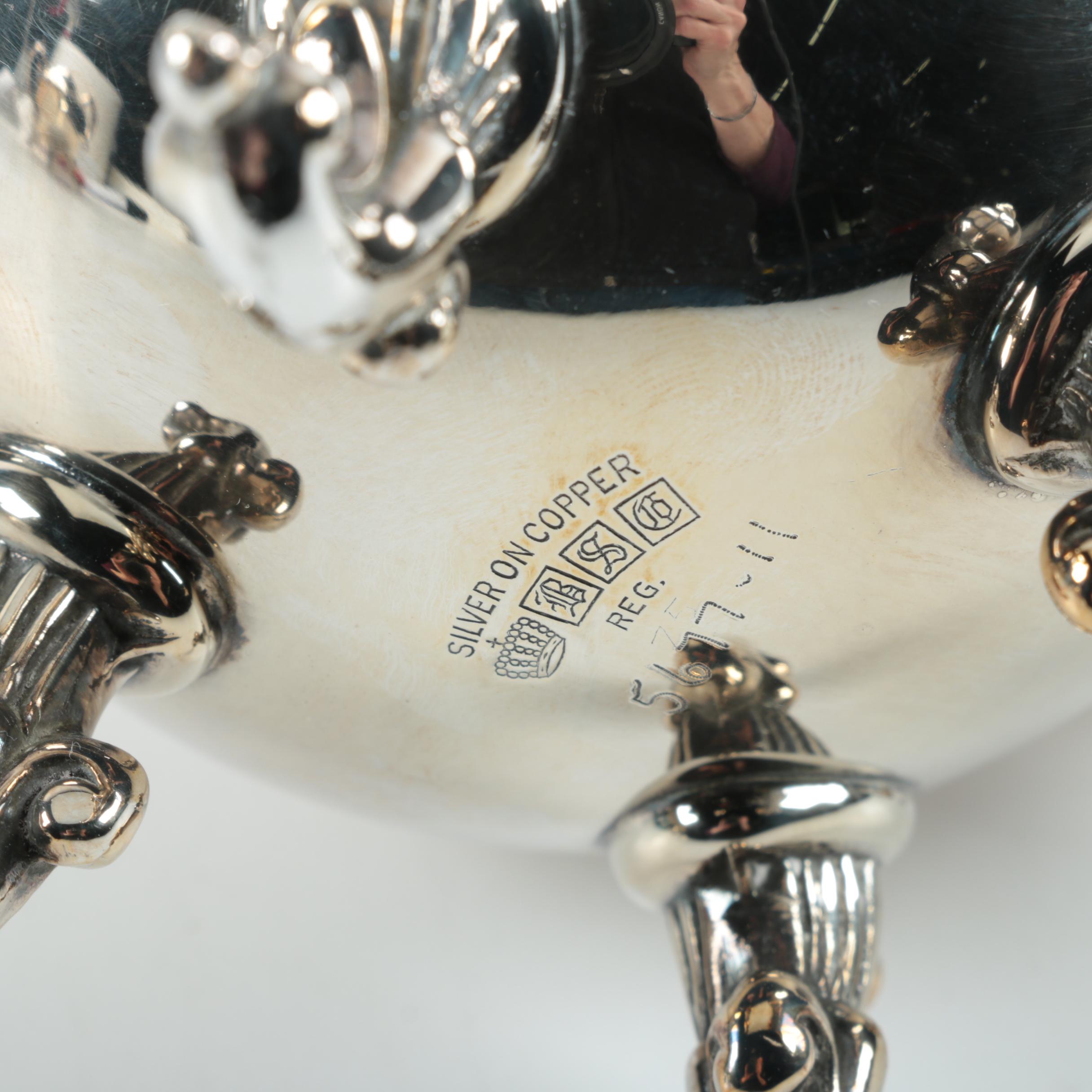 Birmingham Silver Co. Silver Plate Coffee and Tea Service with Tray