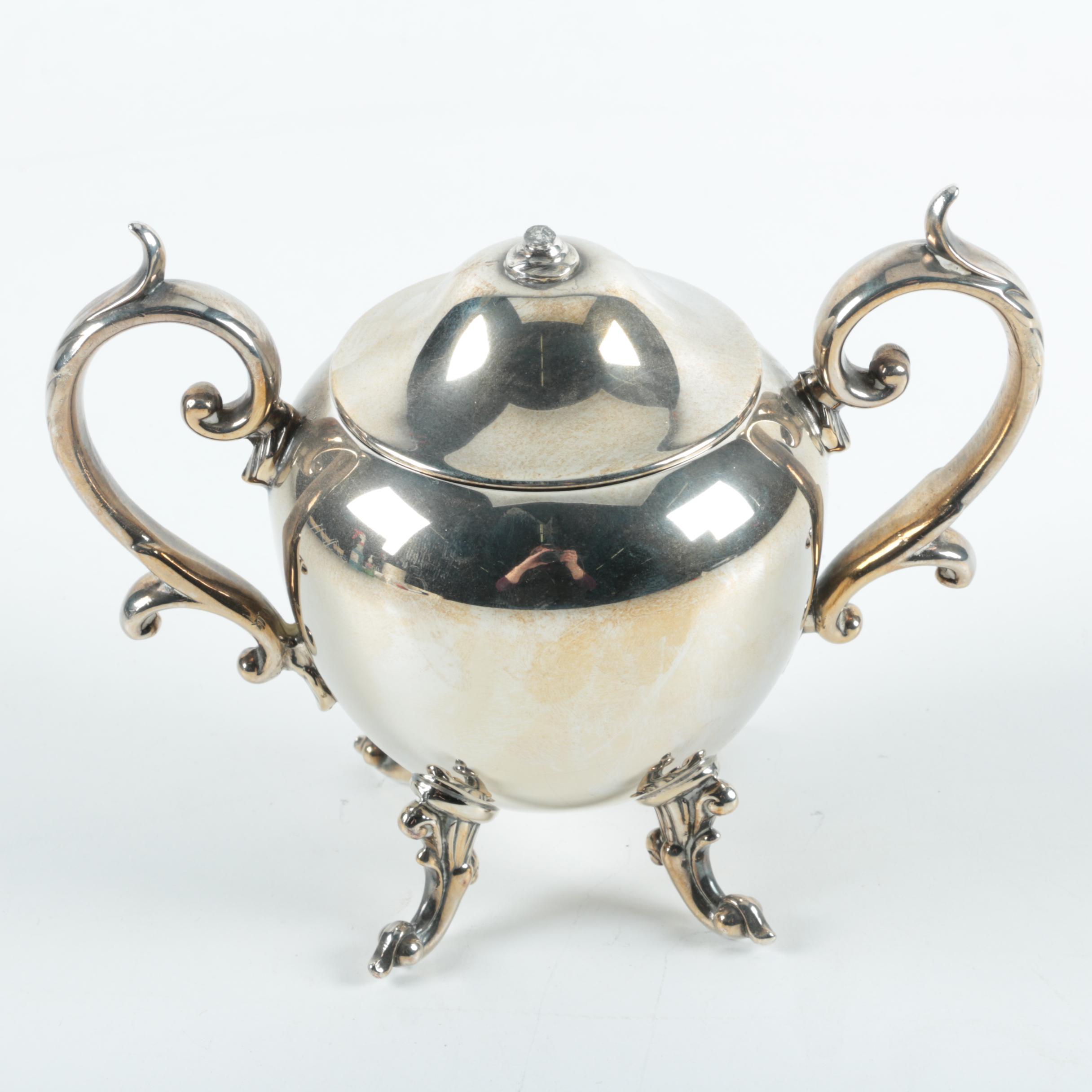 Birmingham Silver Co. Silver Plate Coffee and Tea Service with Tray