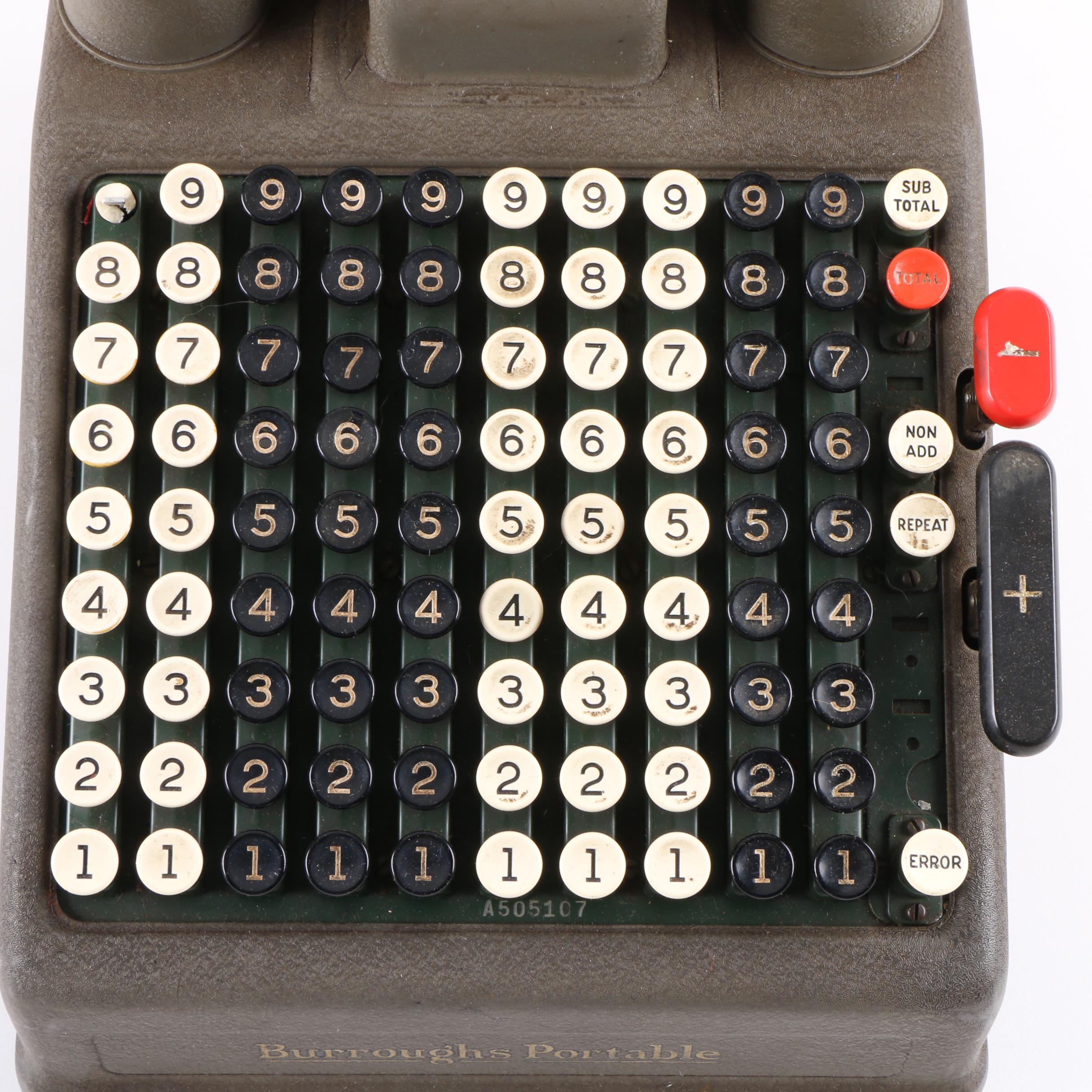 Vintage Burroughs Portable Adding Machine
