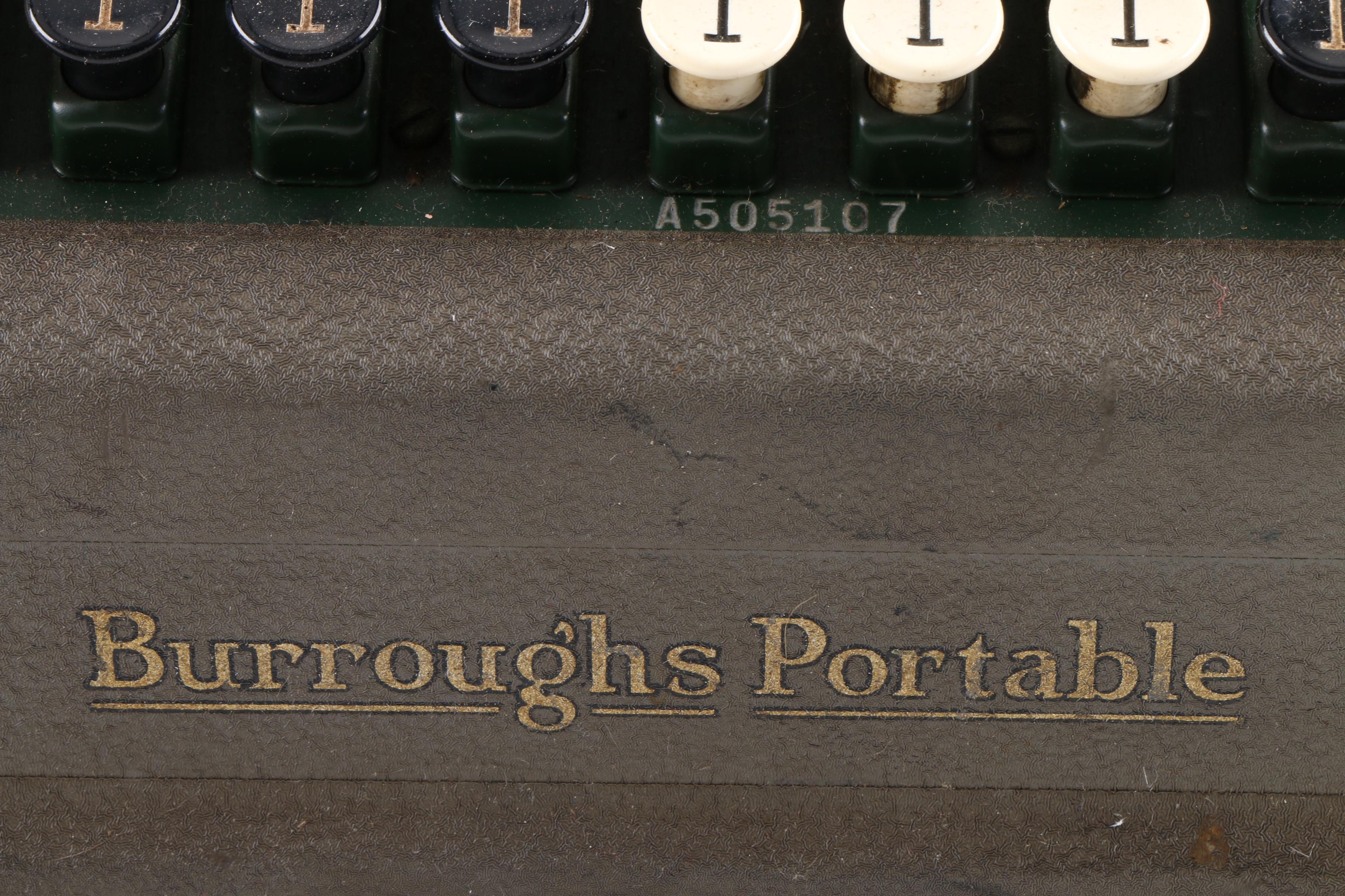 Vintage Burroughs Portable Adding Machine