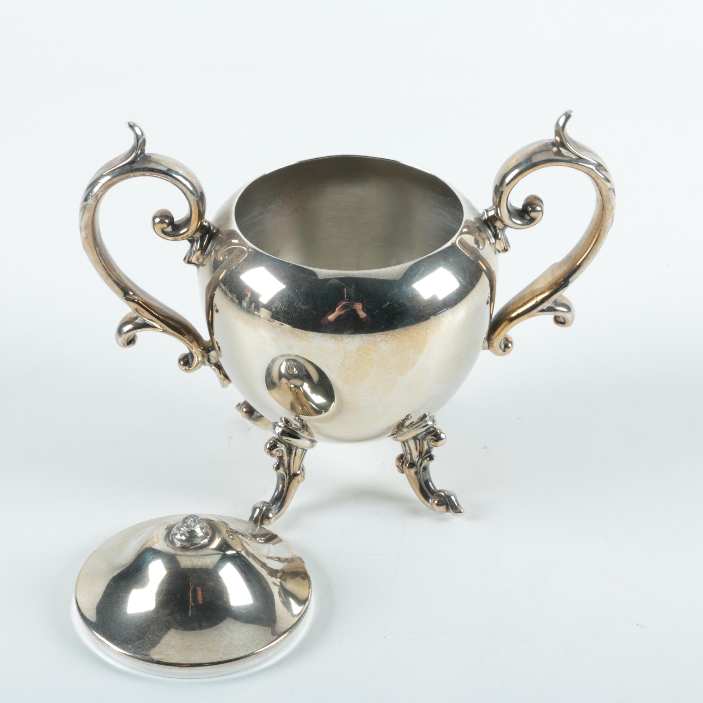 Birmingham Silver Co. Silver Plate Coffee and Tea Service with Tray