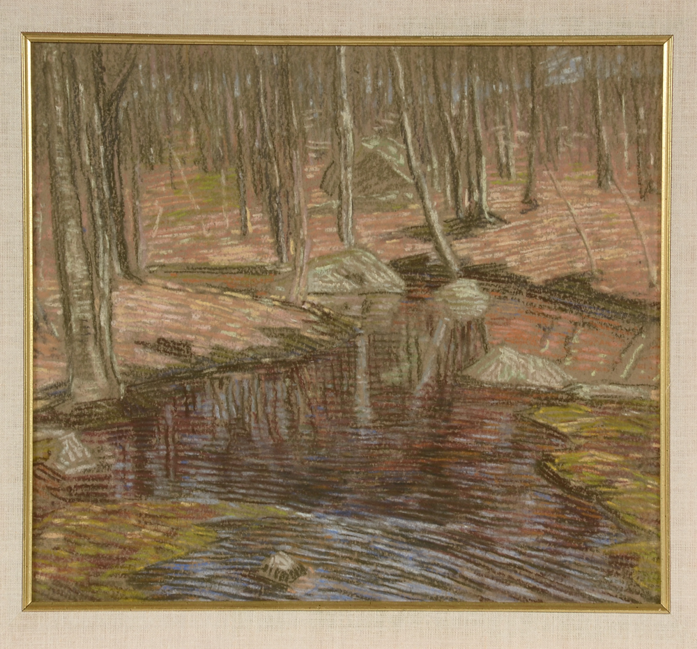 Charles S. Kaelin Original Pastel Landscape Drawing on Paper