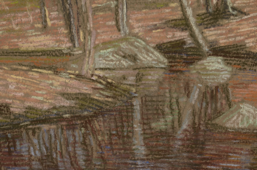 Charles S. Kaelin Original Pastel Landscape Drawing on Paper