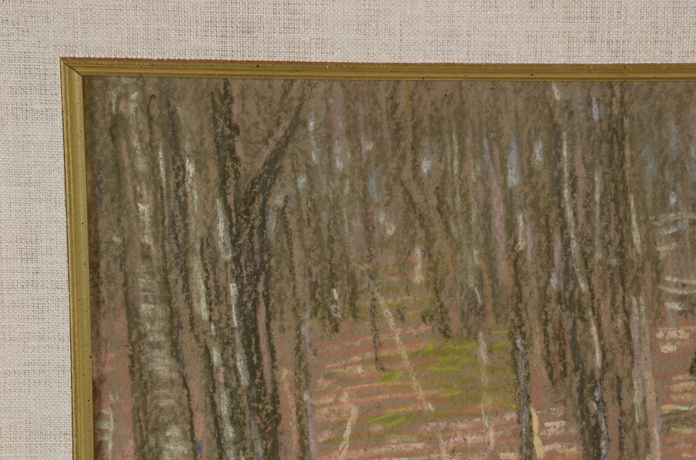 Charles S. Kaelin Original Pastel Landscape Drawing on Paper