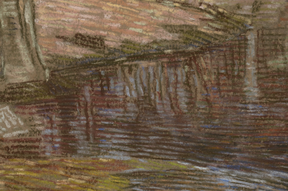 Charles S. Kaelin Original Pastel Landscape Drawing on Paper