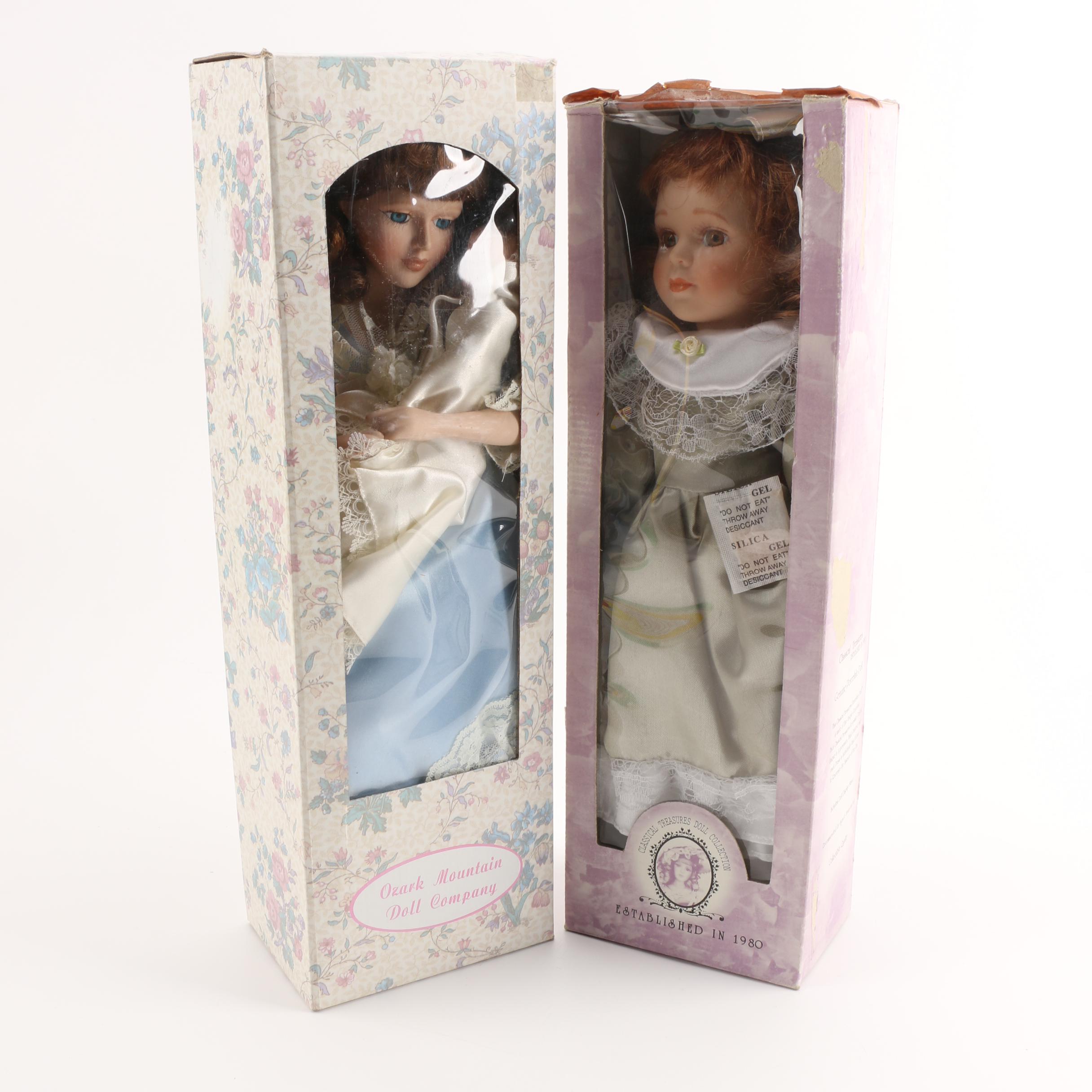 Ozark Mountain and Classical Treasures Porcelain Dolls