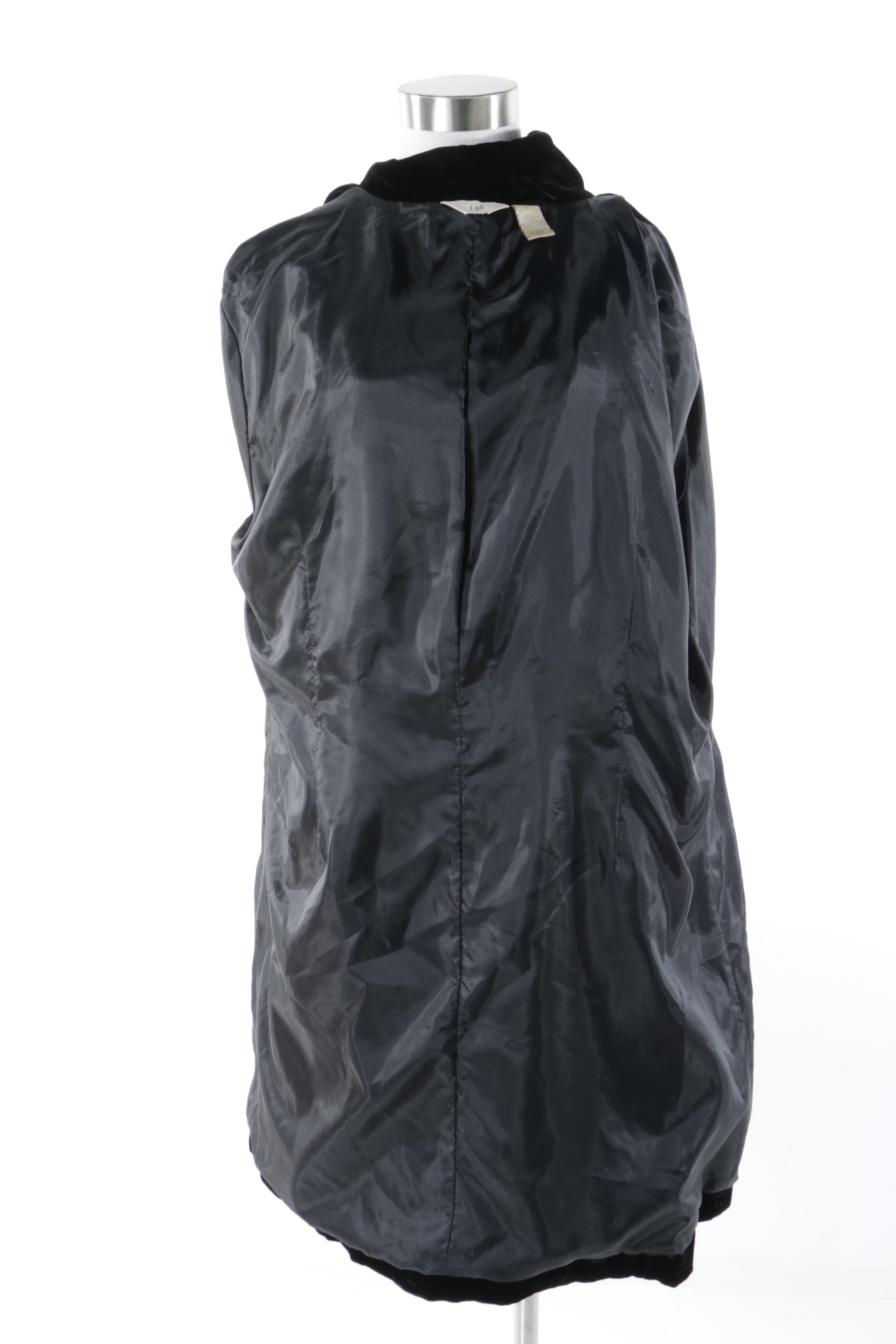 J. Jill Embroidered Velveteen Coat and Billabong Green Double-Breasted Jacket