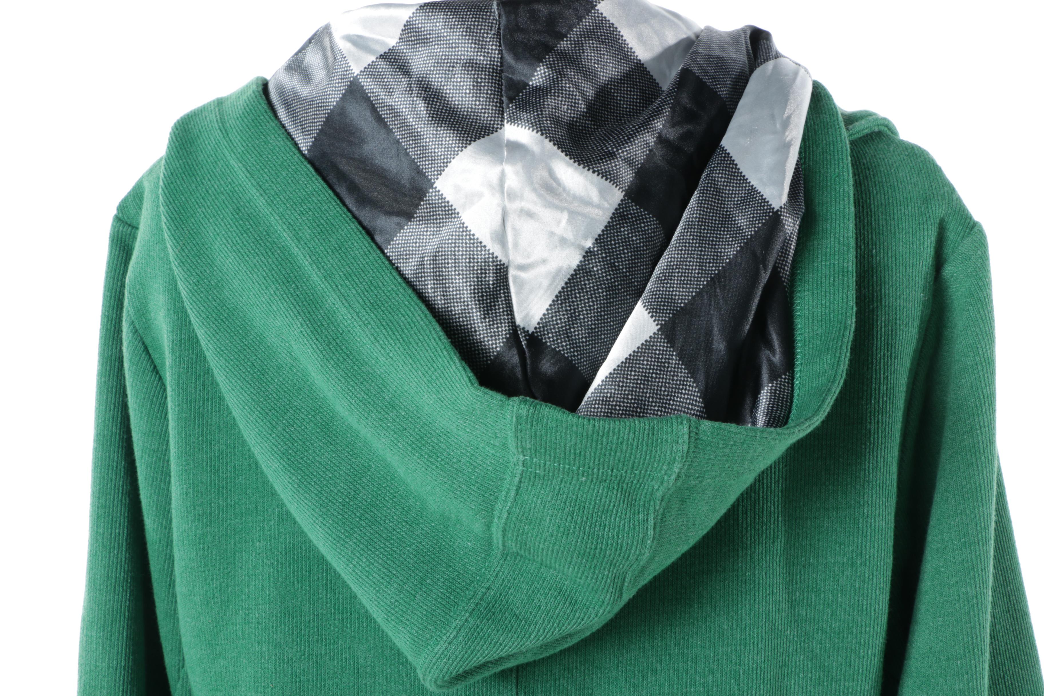 J. Jill Embroidered Velveteen Coat and Billabong Green Double-Breasted Jacket