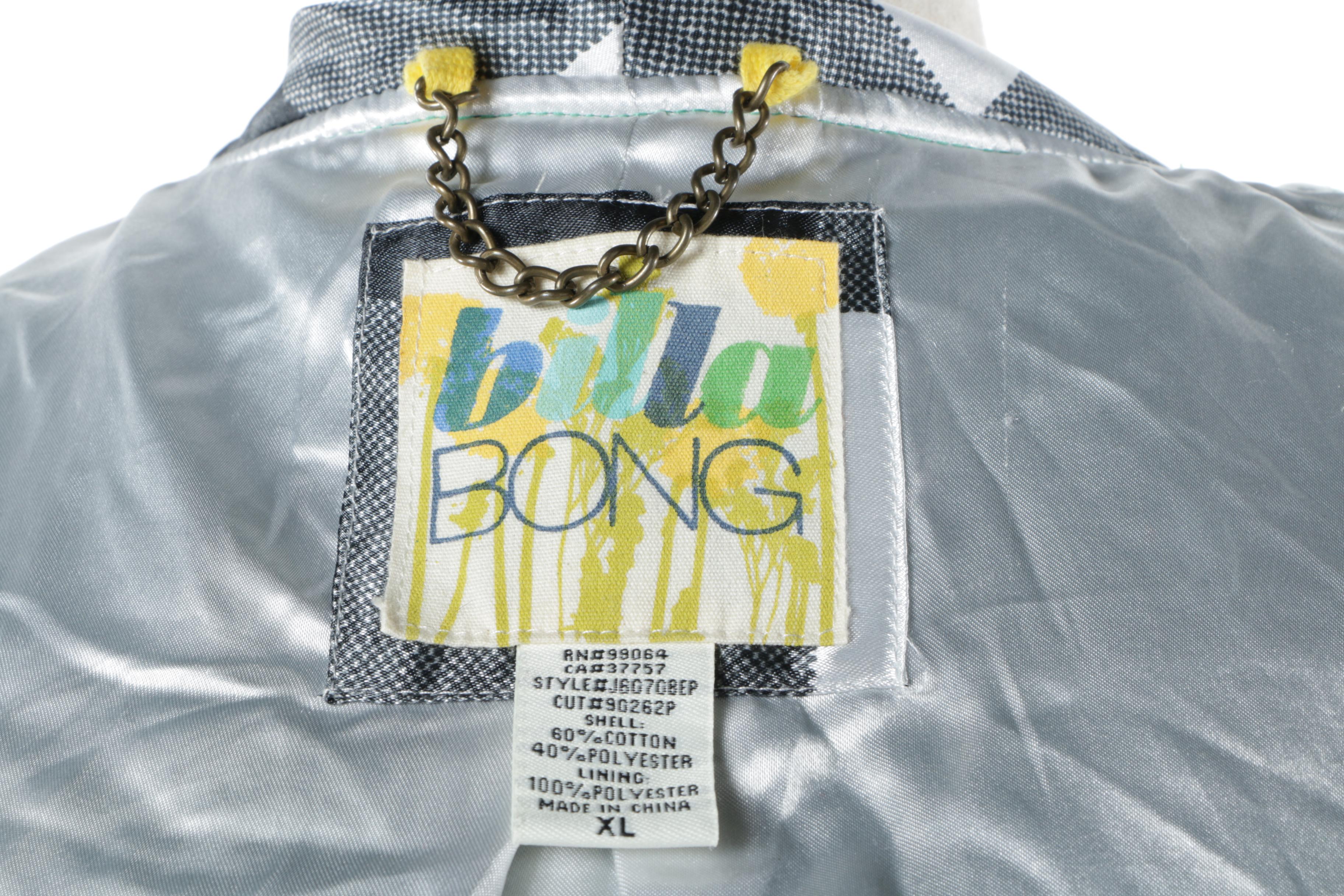 J. Jill Embroidered Velveteen Coat and Billabong Green Double-Breasted Jacket