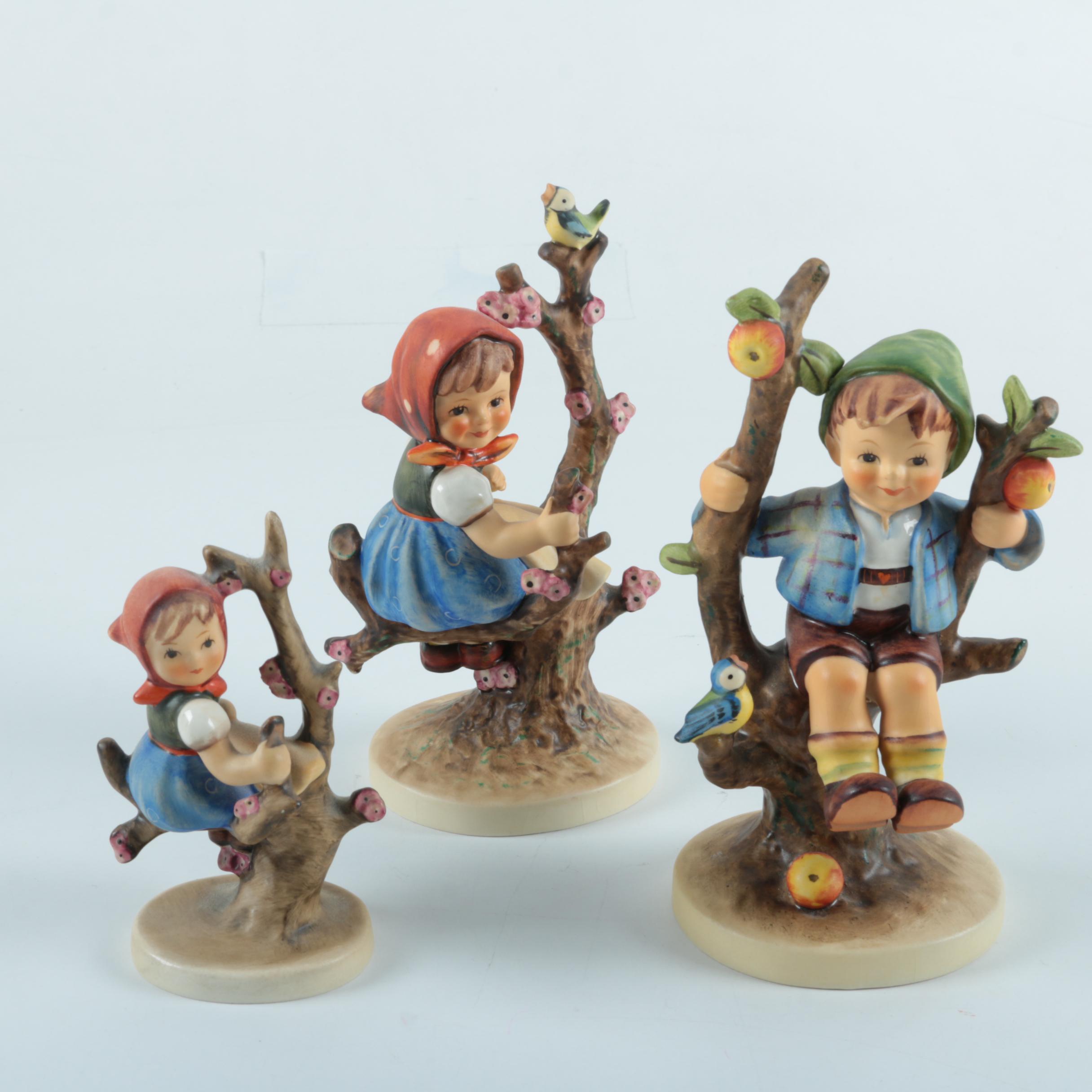 Hummel "Apple Tree Girl" and "Apple Tree Boy" Figurines