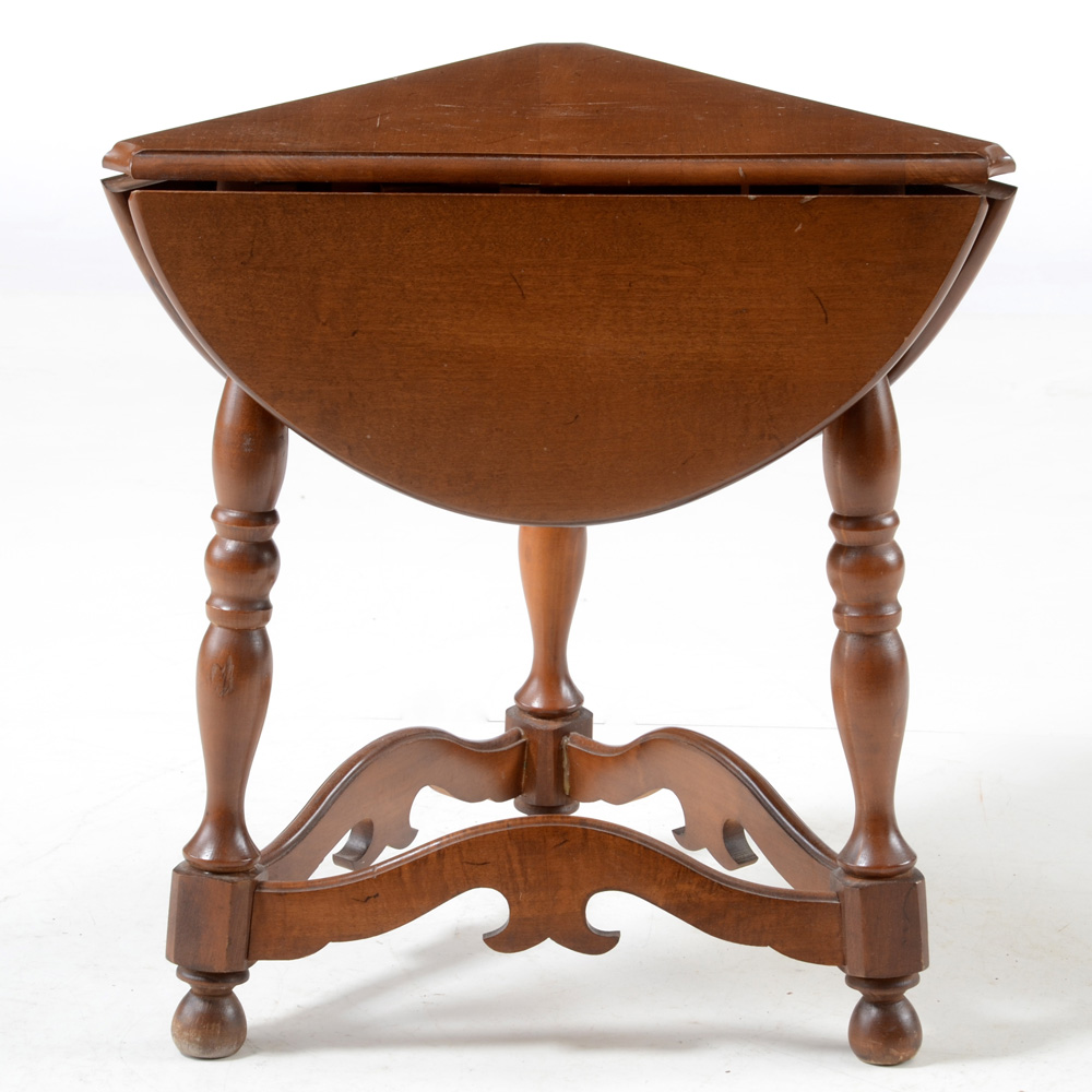 Vintage Triangular Drop Leaf Cricket Table
