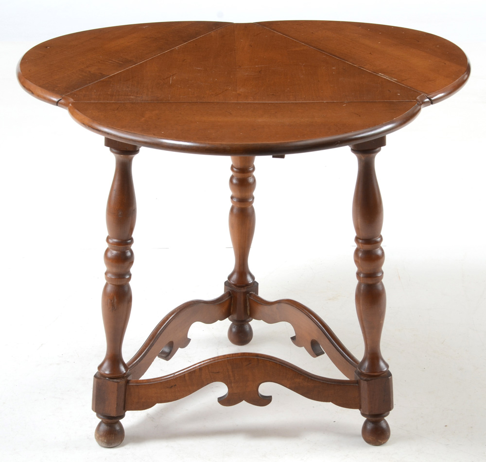 Vintage Triangular Drop Leaf Cricket Table