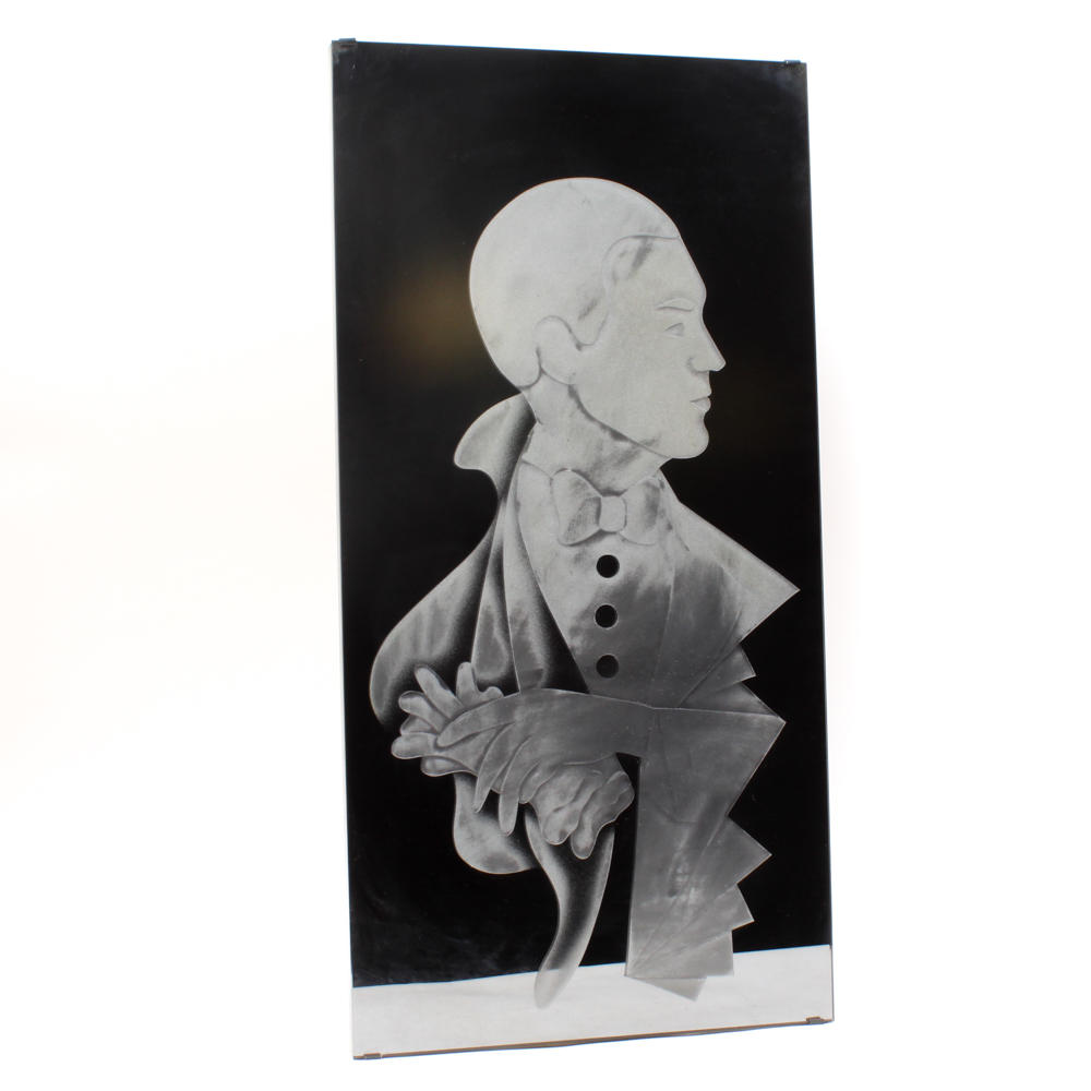 Laser Etched Glass Panel of Portrait