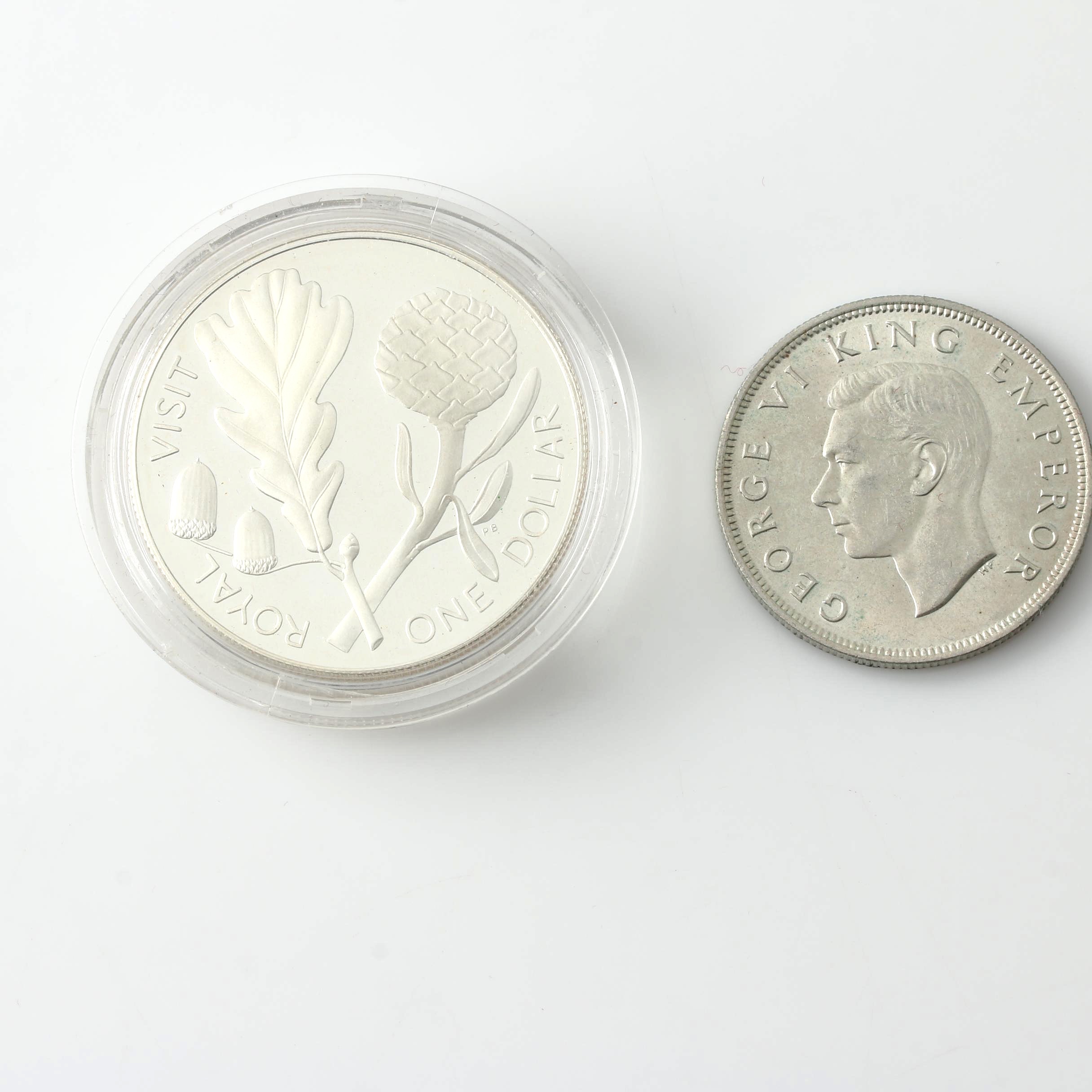 Two Vintage Commemorative Silver Coins from New Zealand