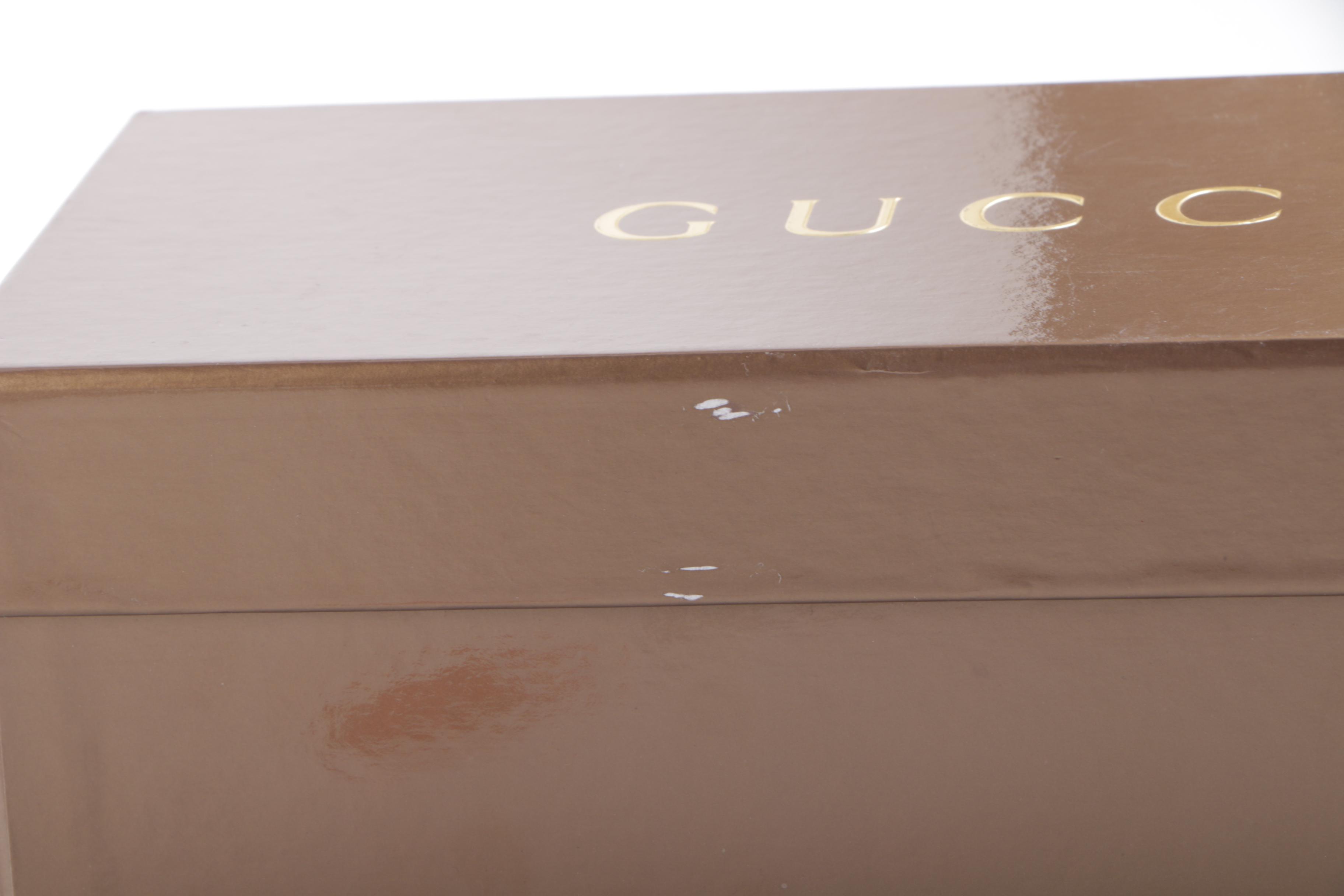 Gucci Horsebit Bronze Tone Leather Kitten Heel Slides