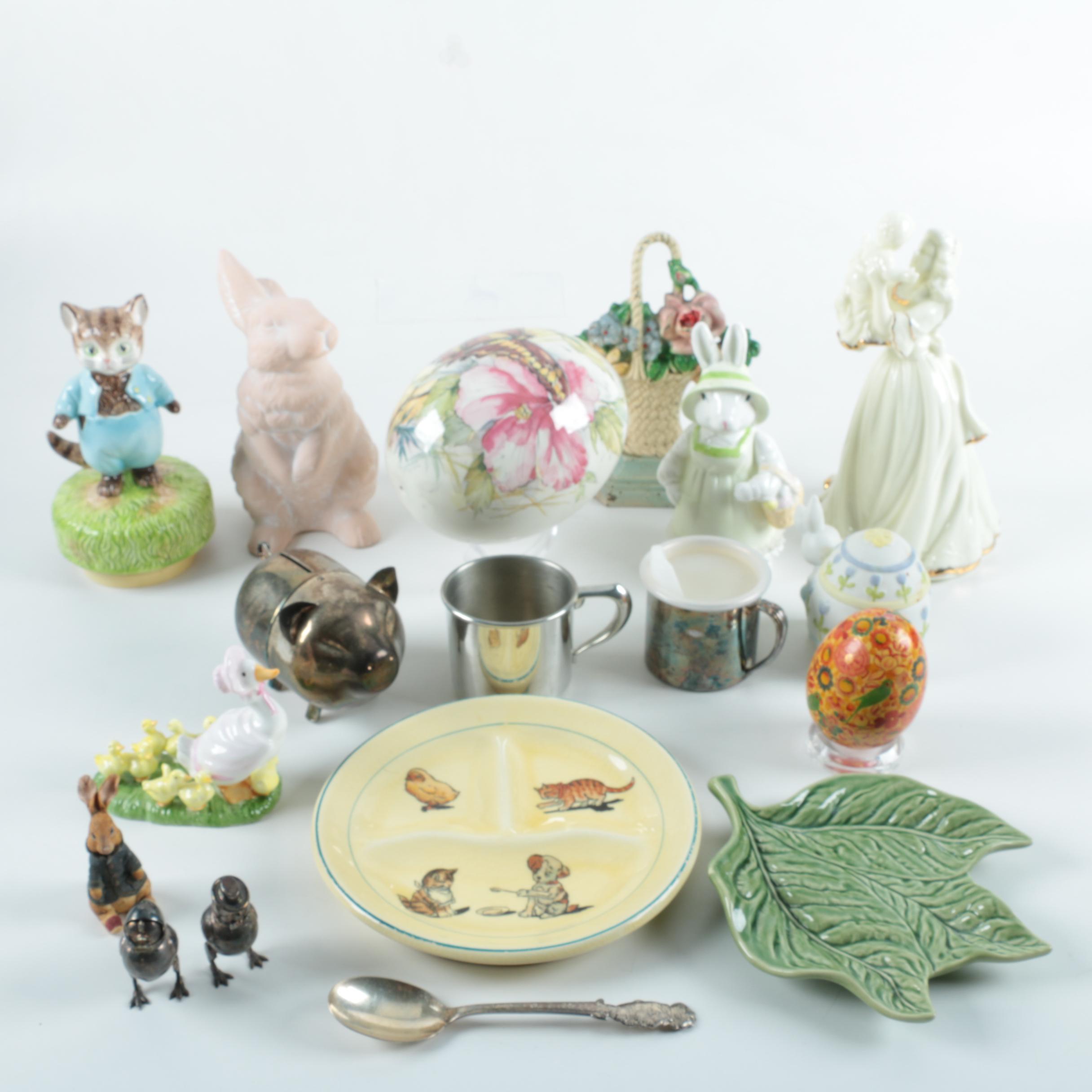 Oneida Silver Plate Baby Mug and Other Decorative Collectibles