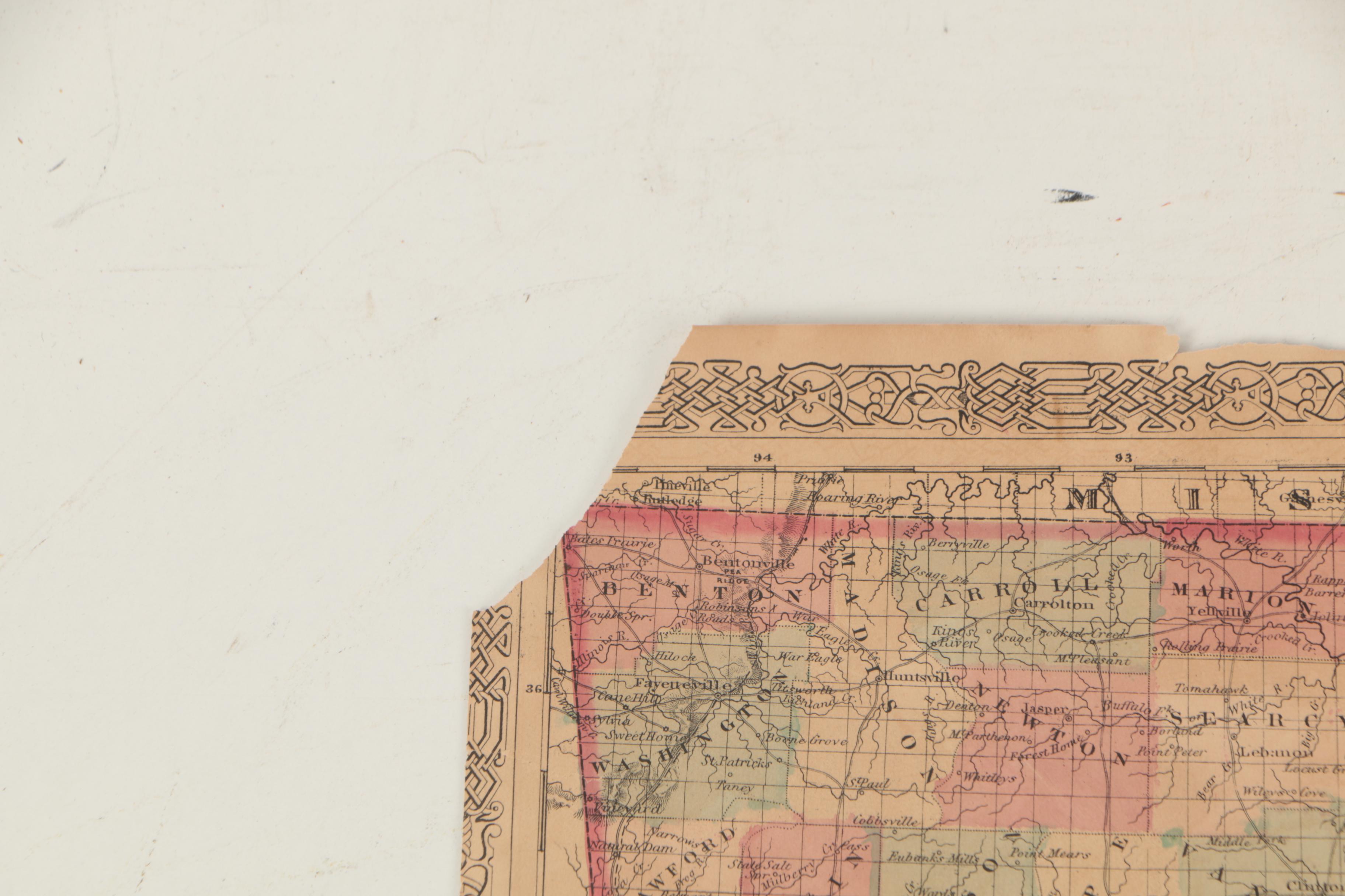 Johnson and Ward 1860s Map "Johnson's Arkansas, Mississippi and Louisiana"