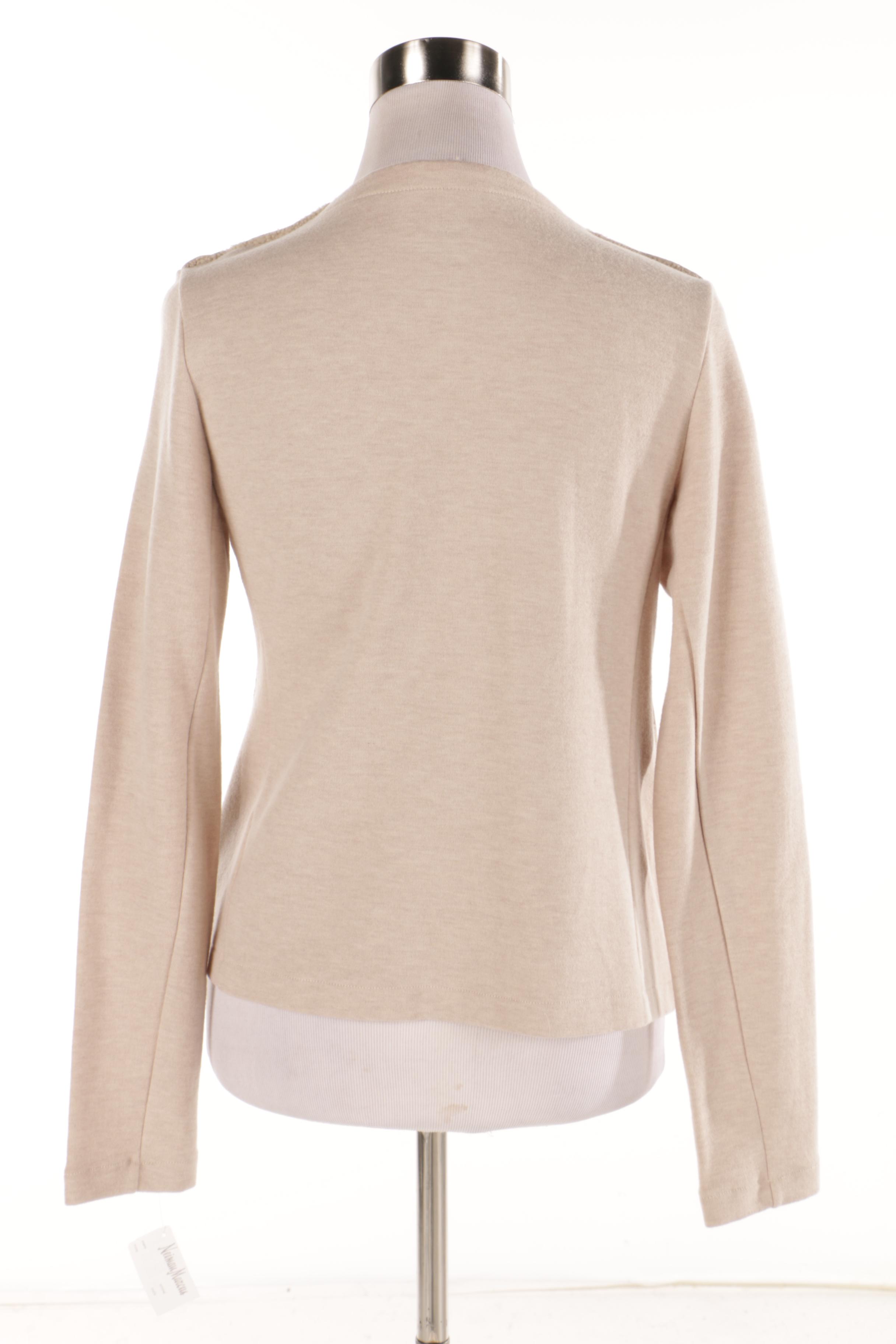 Majestic Paris for Neiman Marcus Shearling and Cotton Sweater