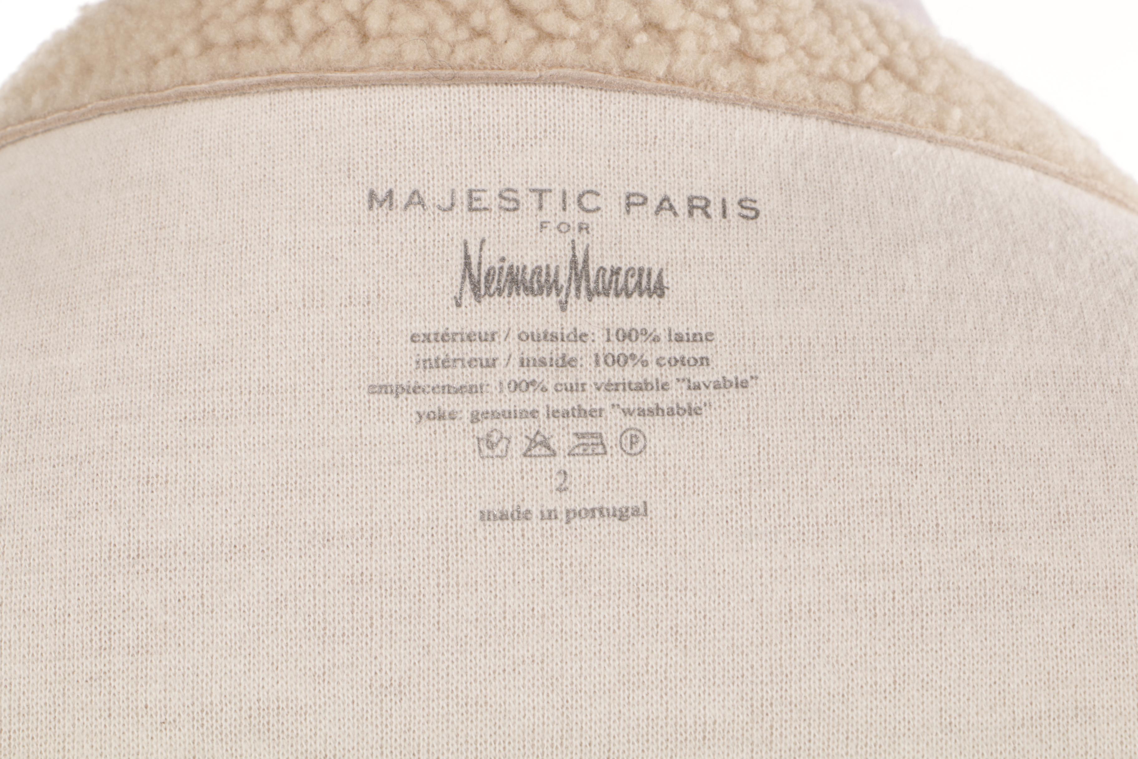 Majestic Paris for Neiman Marcus Shearling and Cotton Sweater