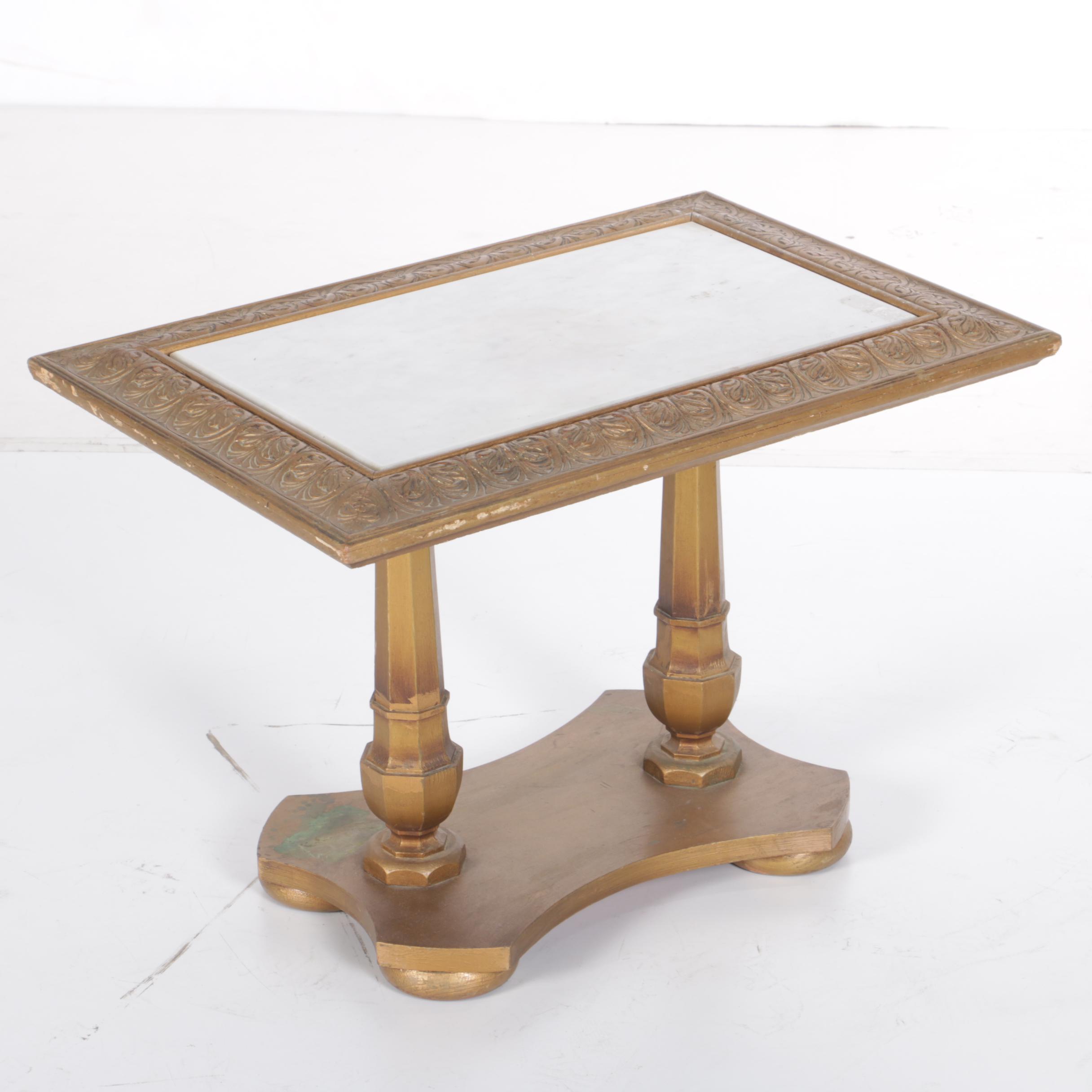 Italian Marble Top Accent Table