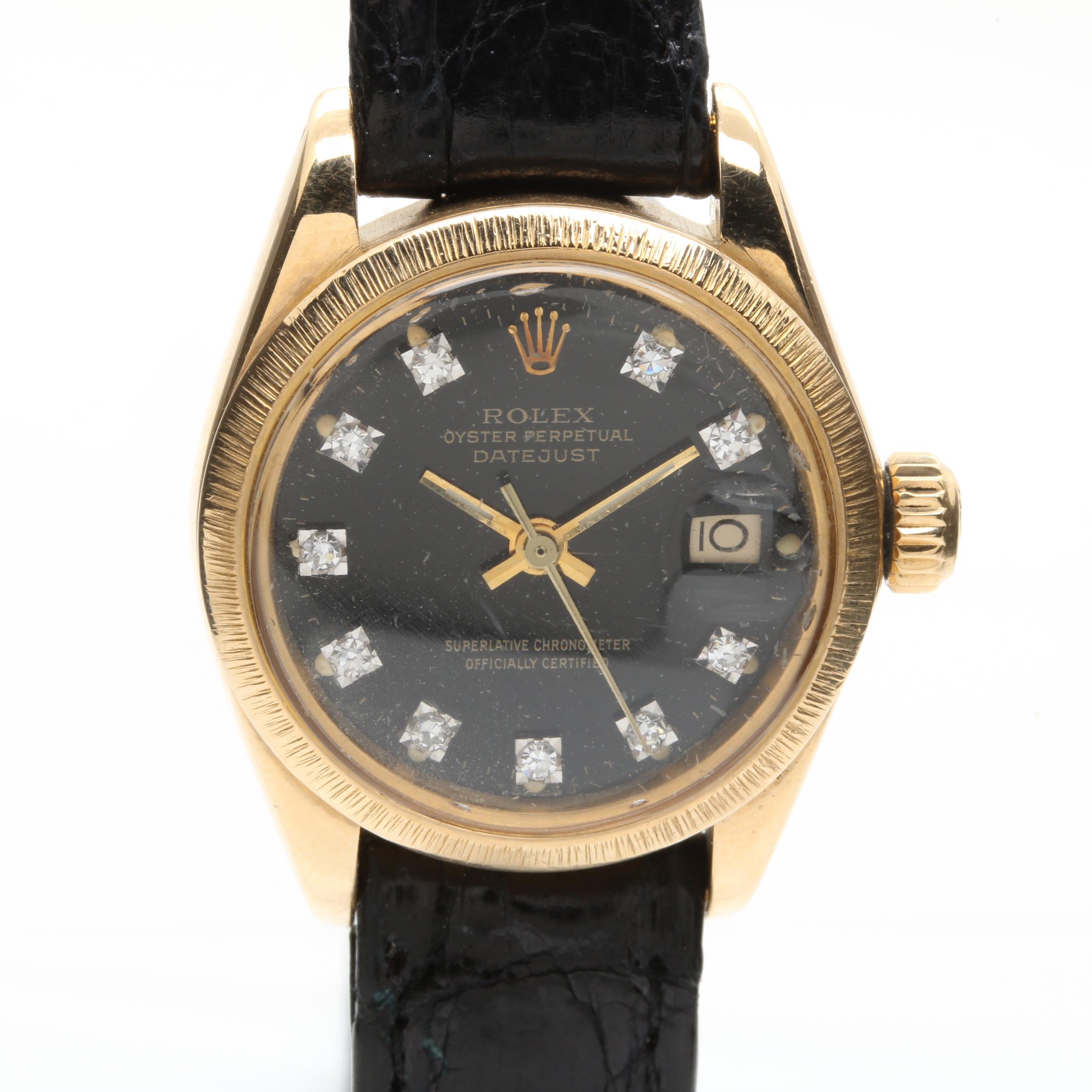 Rolex Oyster Perpetual DateJust 18K Yellow Gold and Diamond  Watch