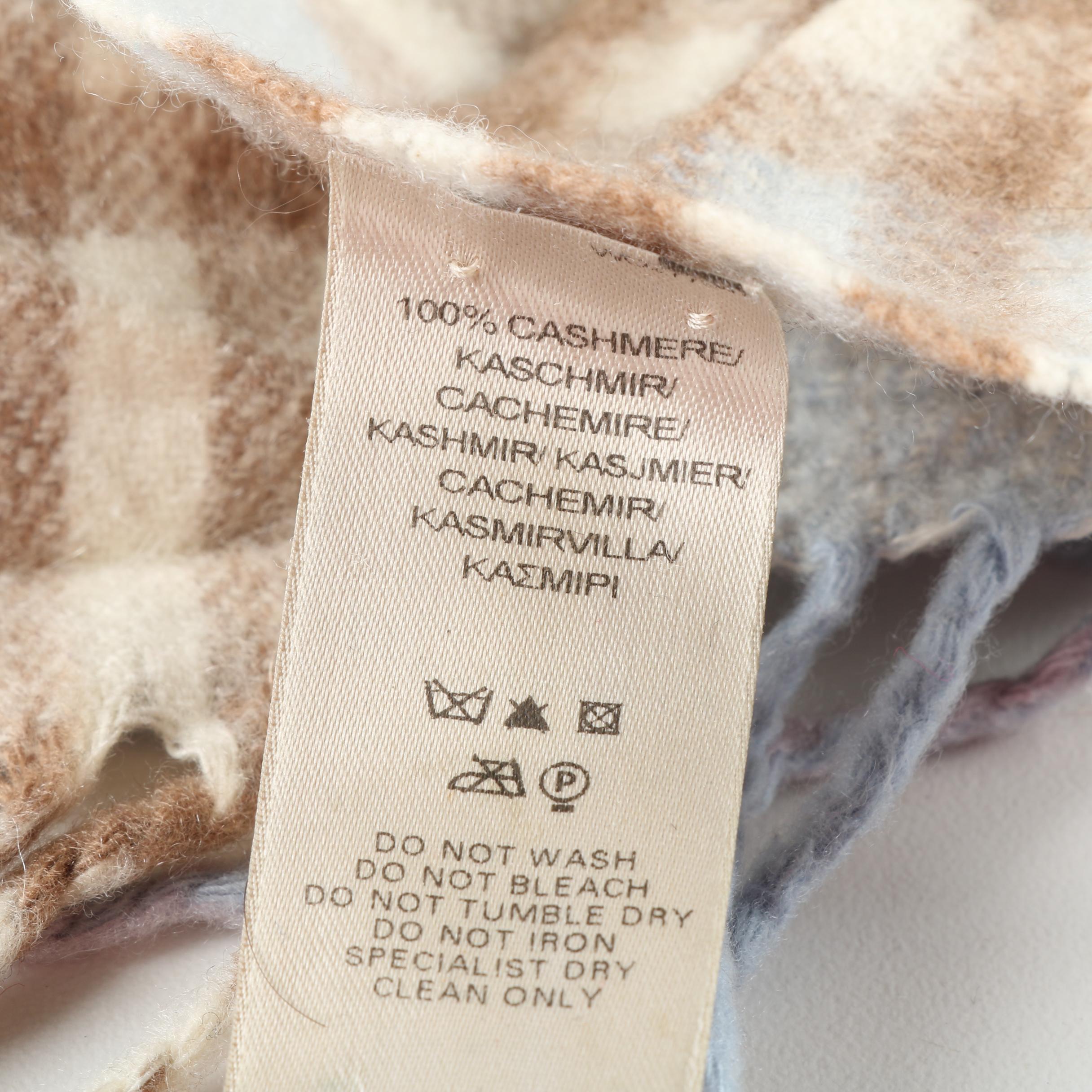 Burberry Plaid Cashmere Ruched Scarf