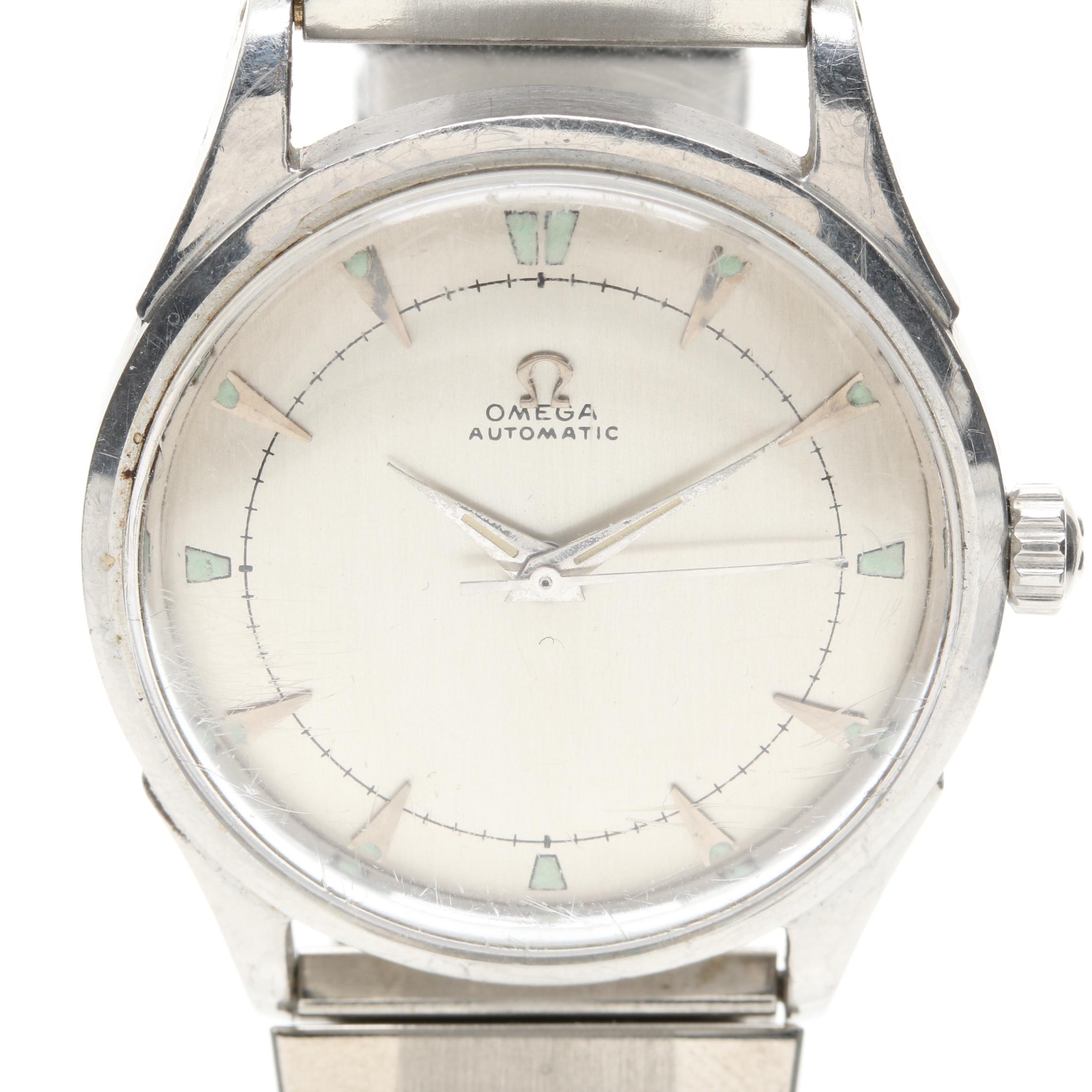 Omega Silver Tone Automatic Watch