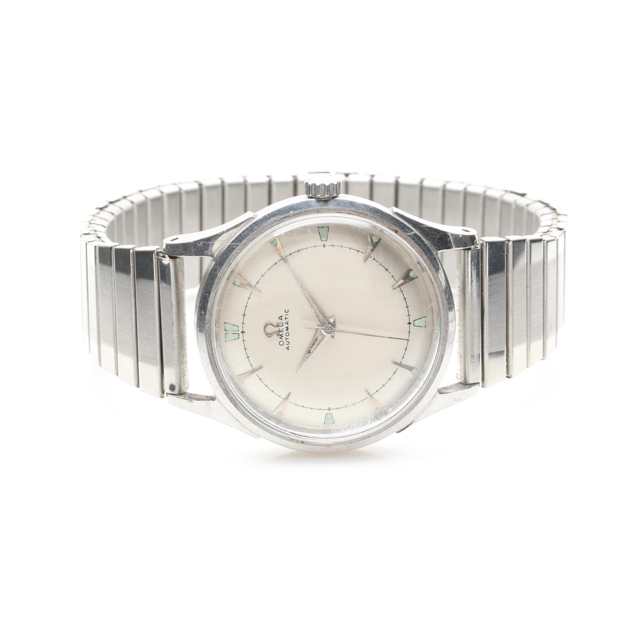 Omega Silver Tone Automatic Watch