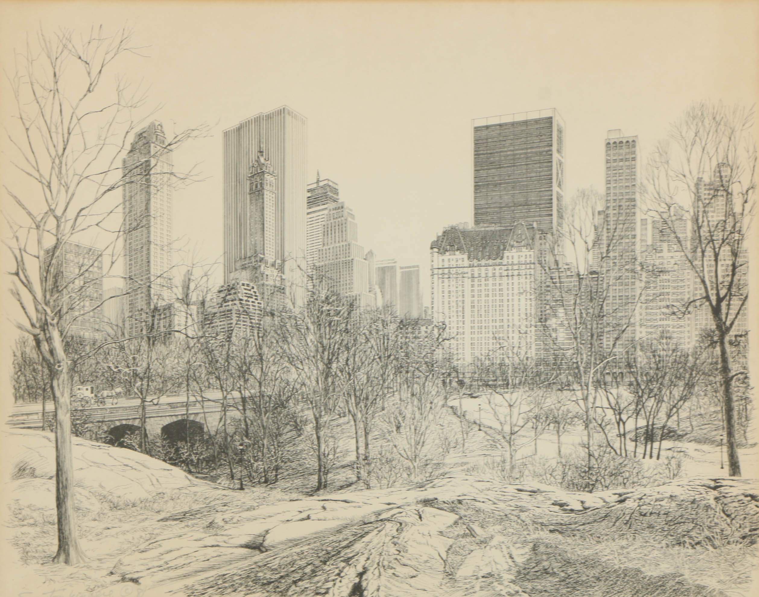 S. Finkenberg Lithograph of Central Park