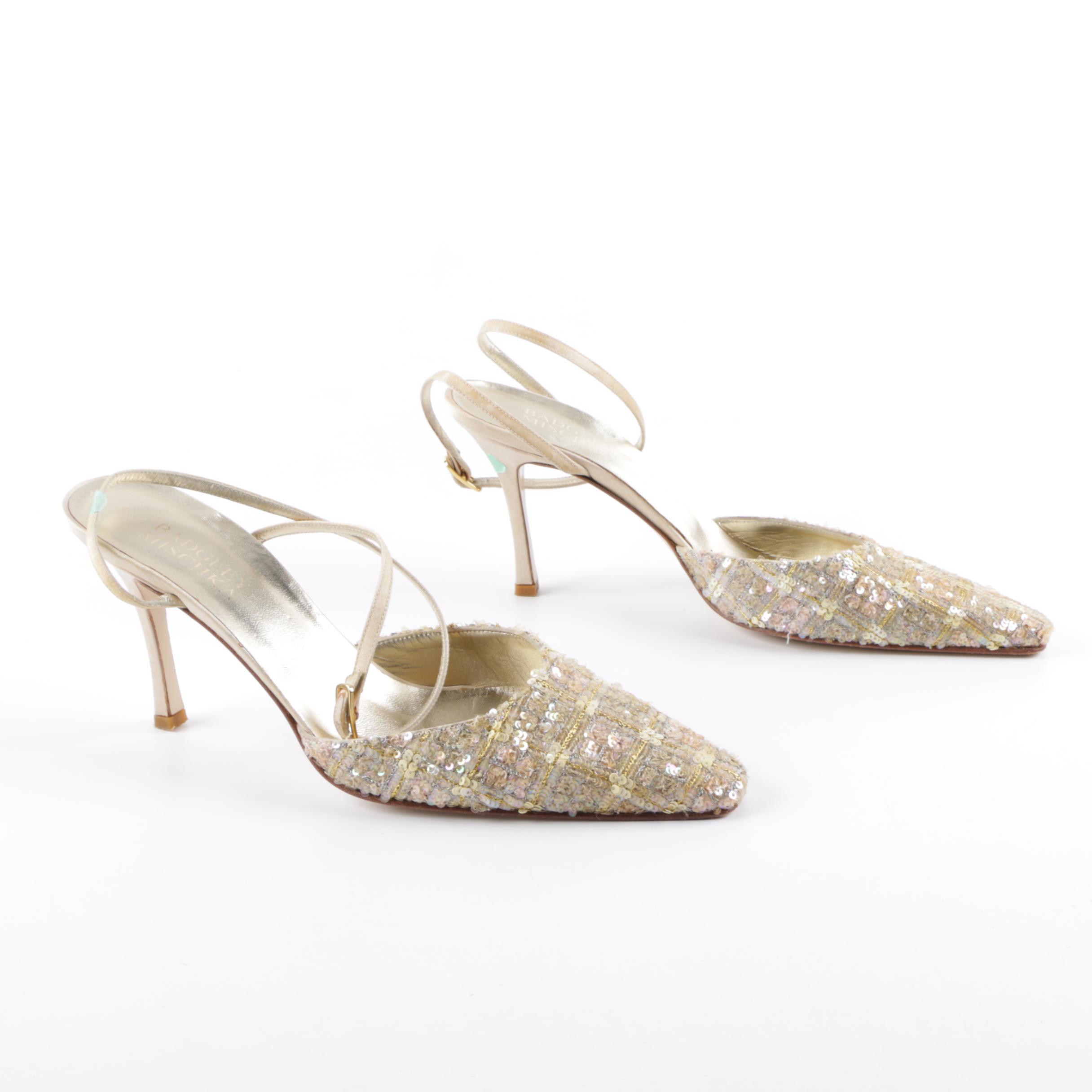 Badgley Mischka Iridescent Sequin Mules