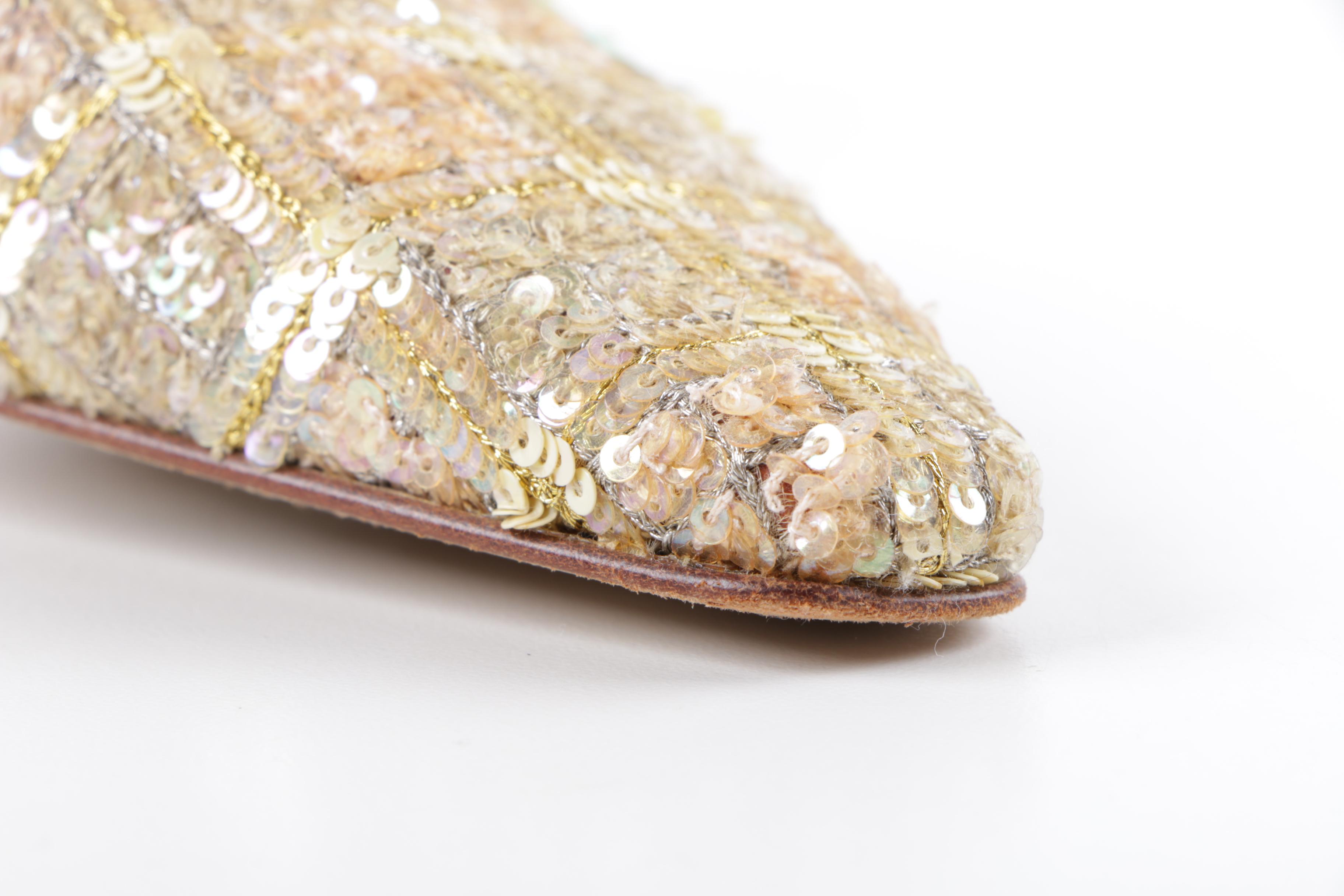 Badgley Mischka Iridescent Sequin Mules