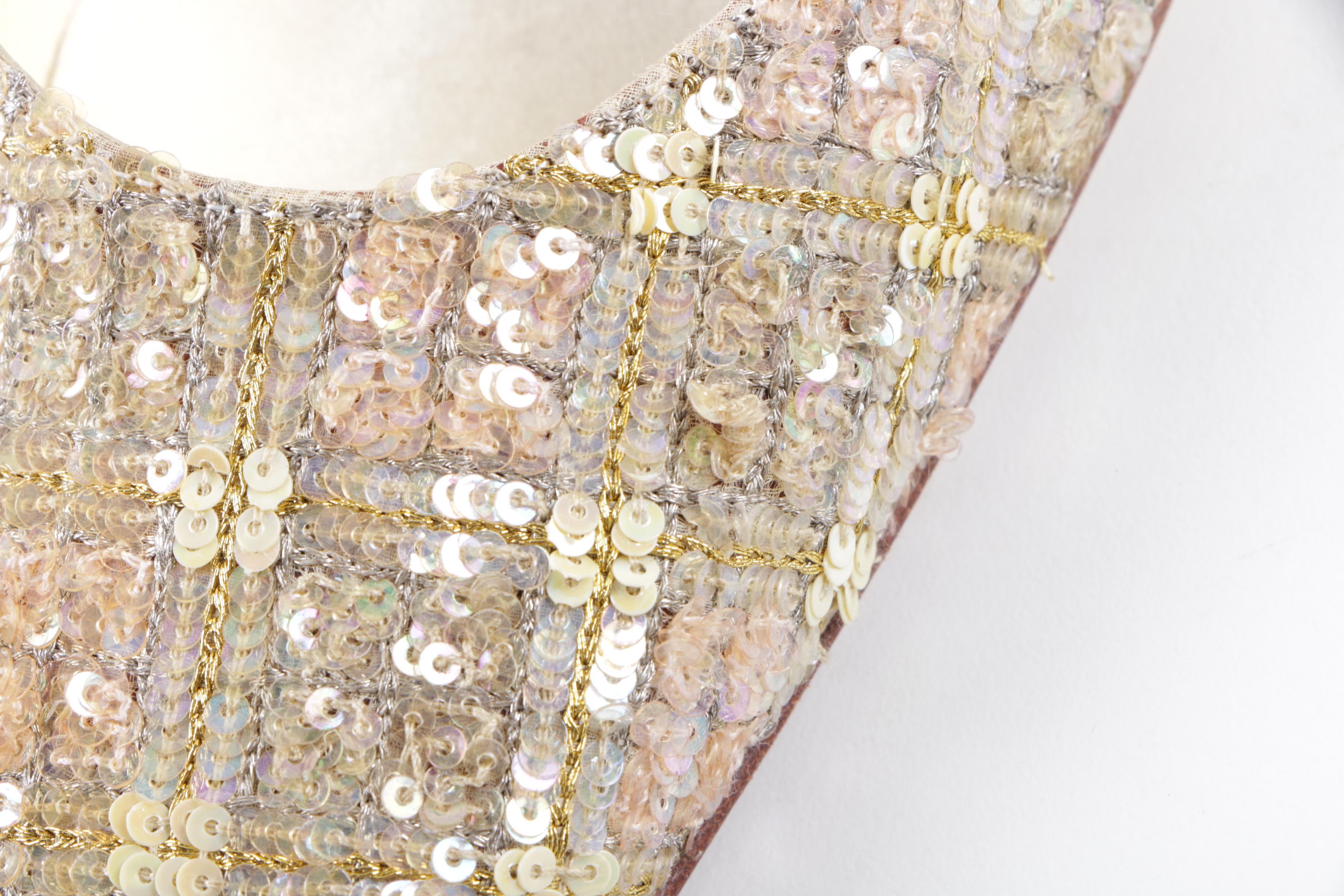 Badgley Mischka Iridescent Sequin Mules