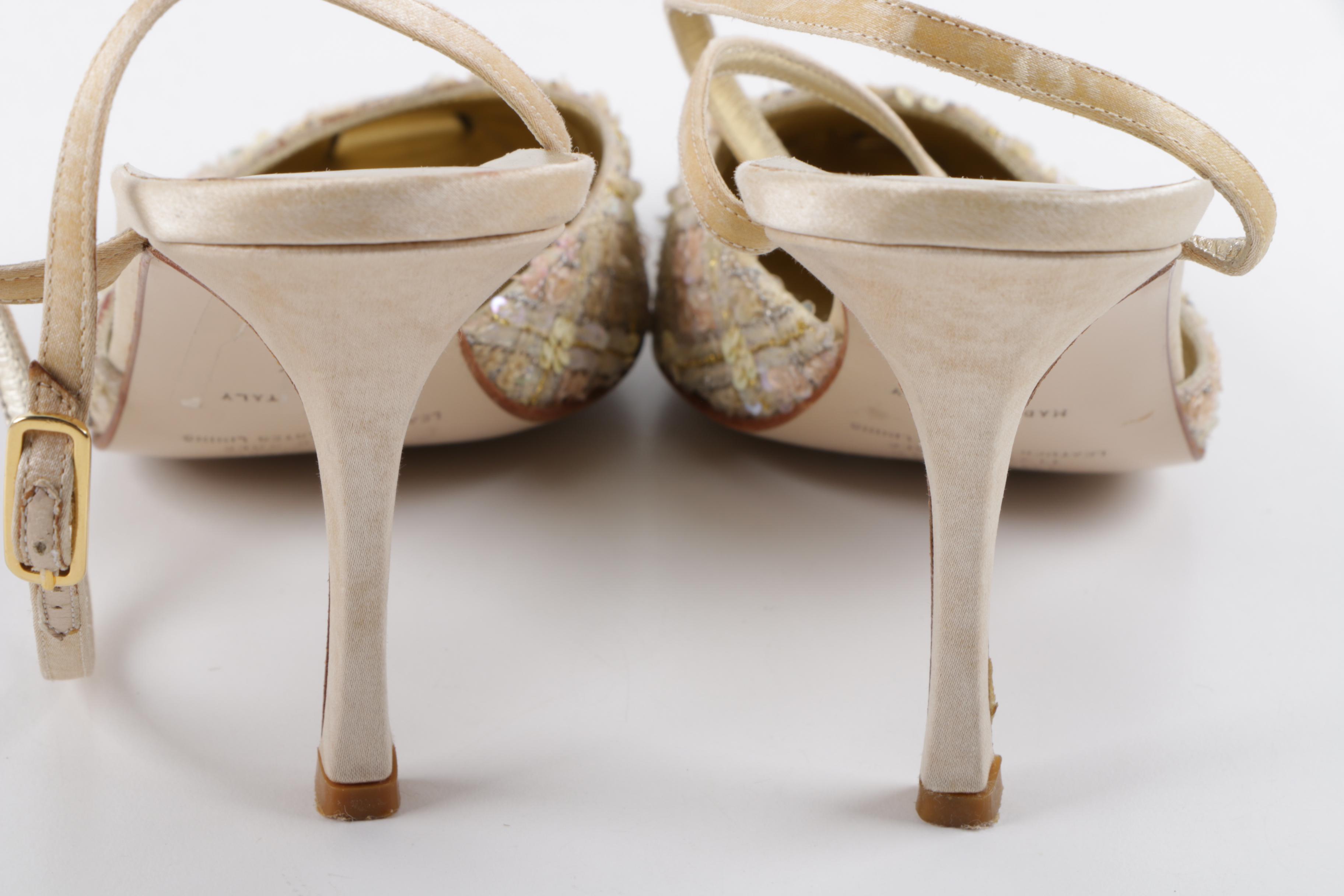 Badgley Mischka Iridescent Sequin Mules