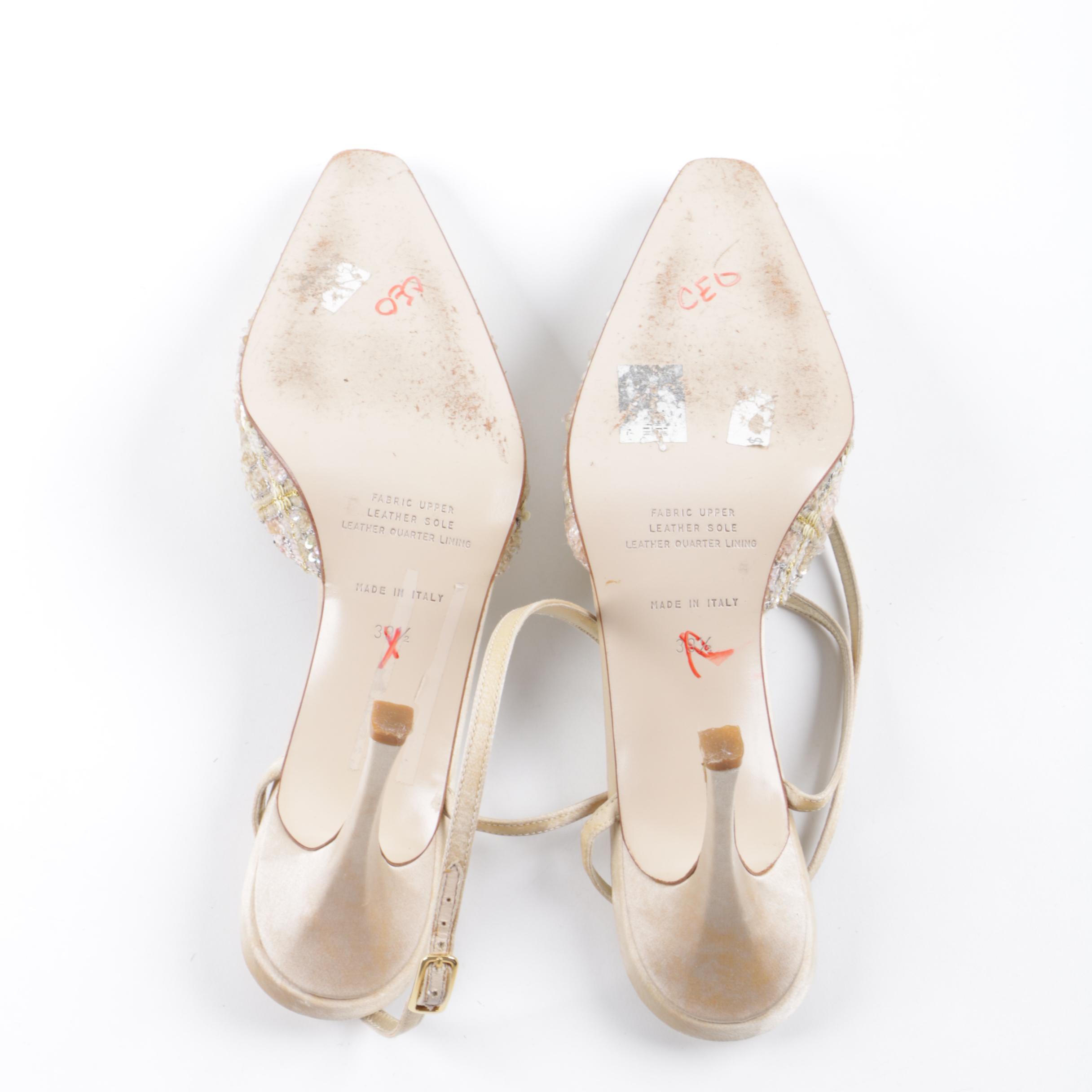 Badgley Mischka Iridescent Sequin Mules