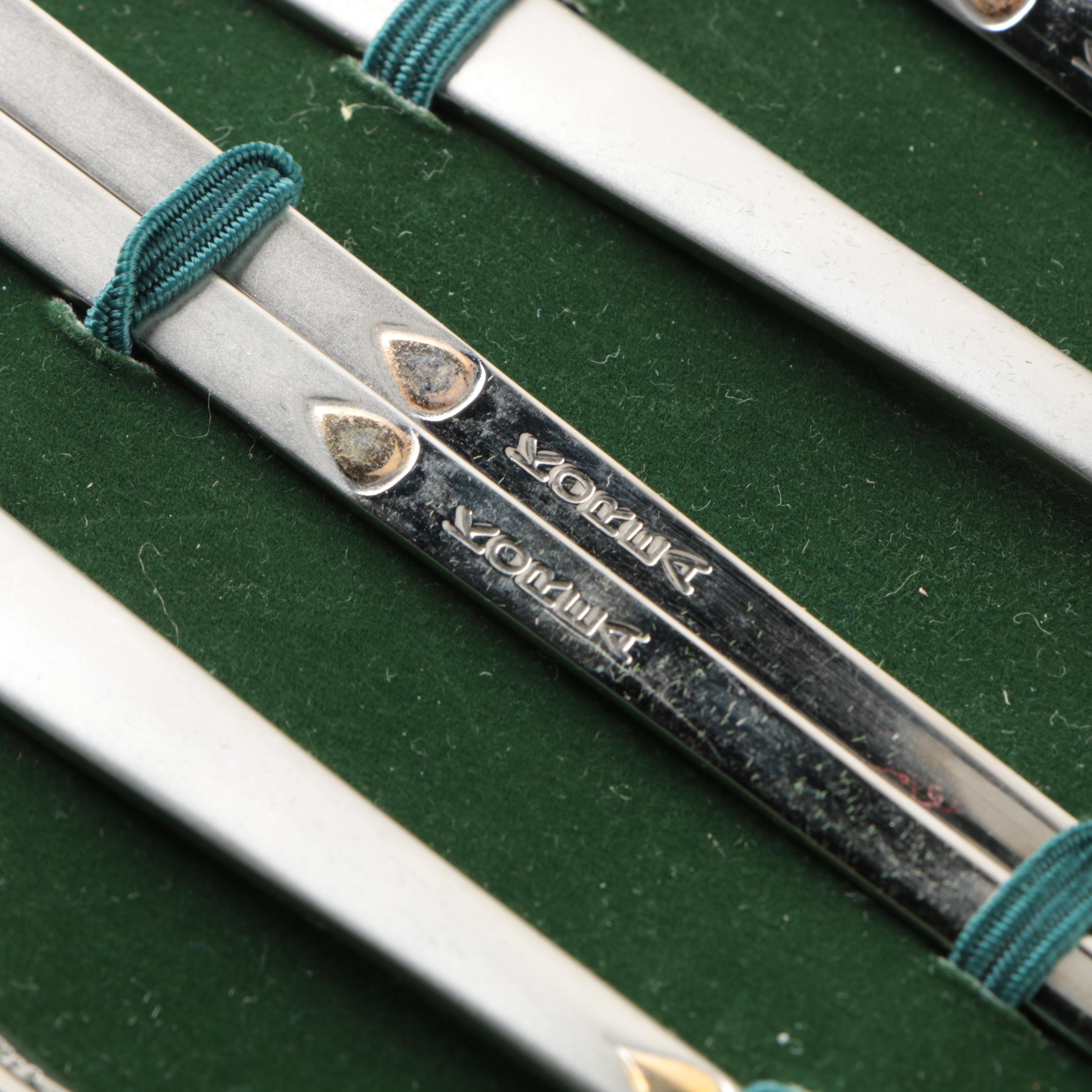 Korean Chopsticks and Spoons Set with Porcelain Rests