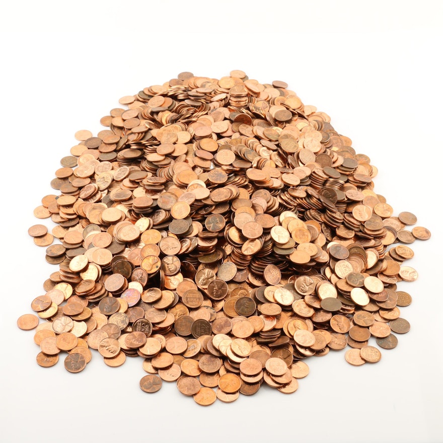 Group of Approximately 1,850 Lincoln Wheat Cents