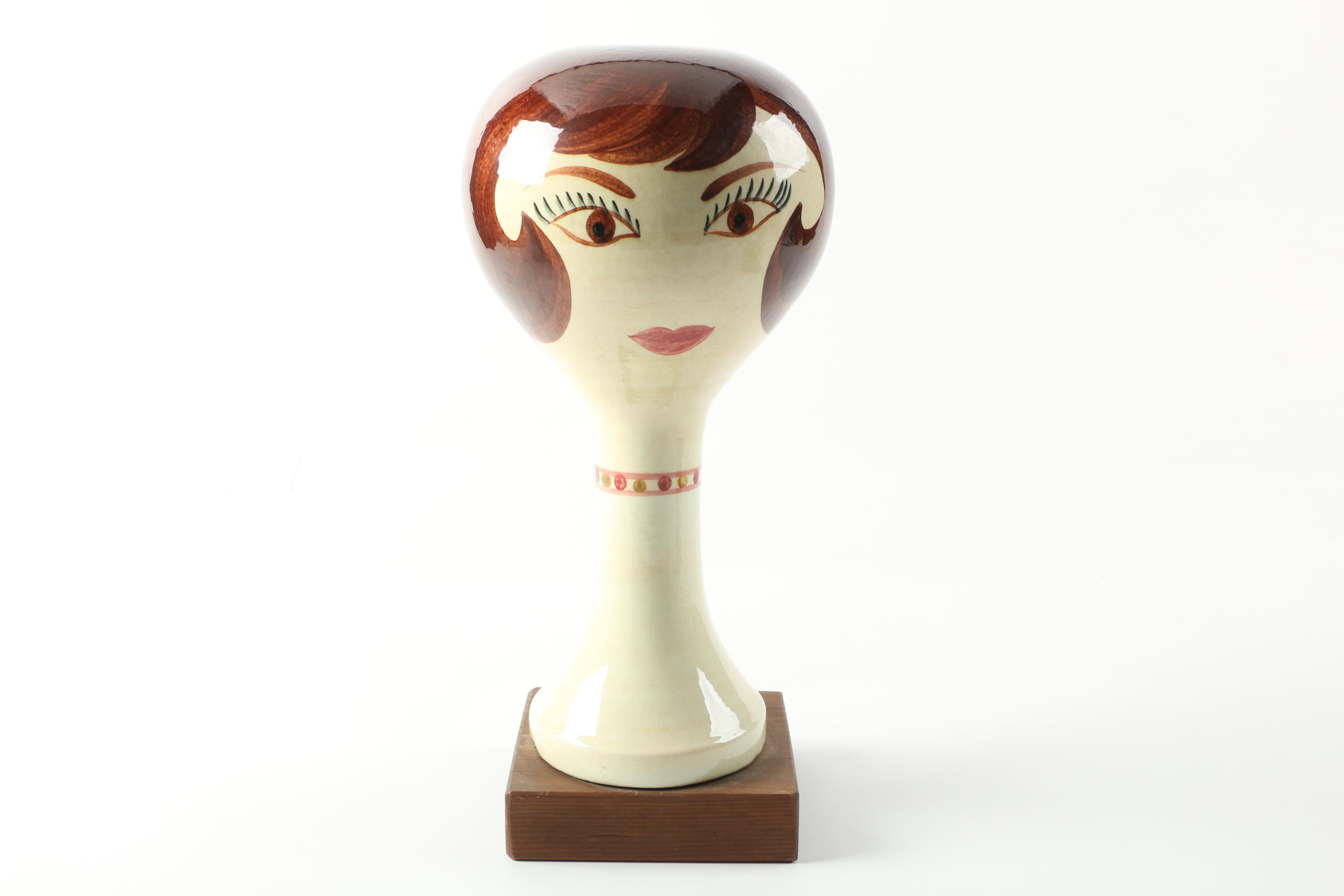 Vintage Hand-Painted Stangl Pottery Ceramic Hat Stand