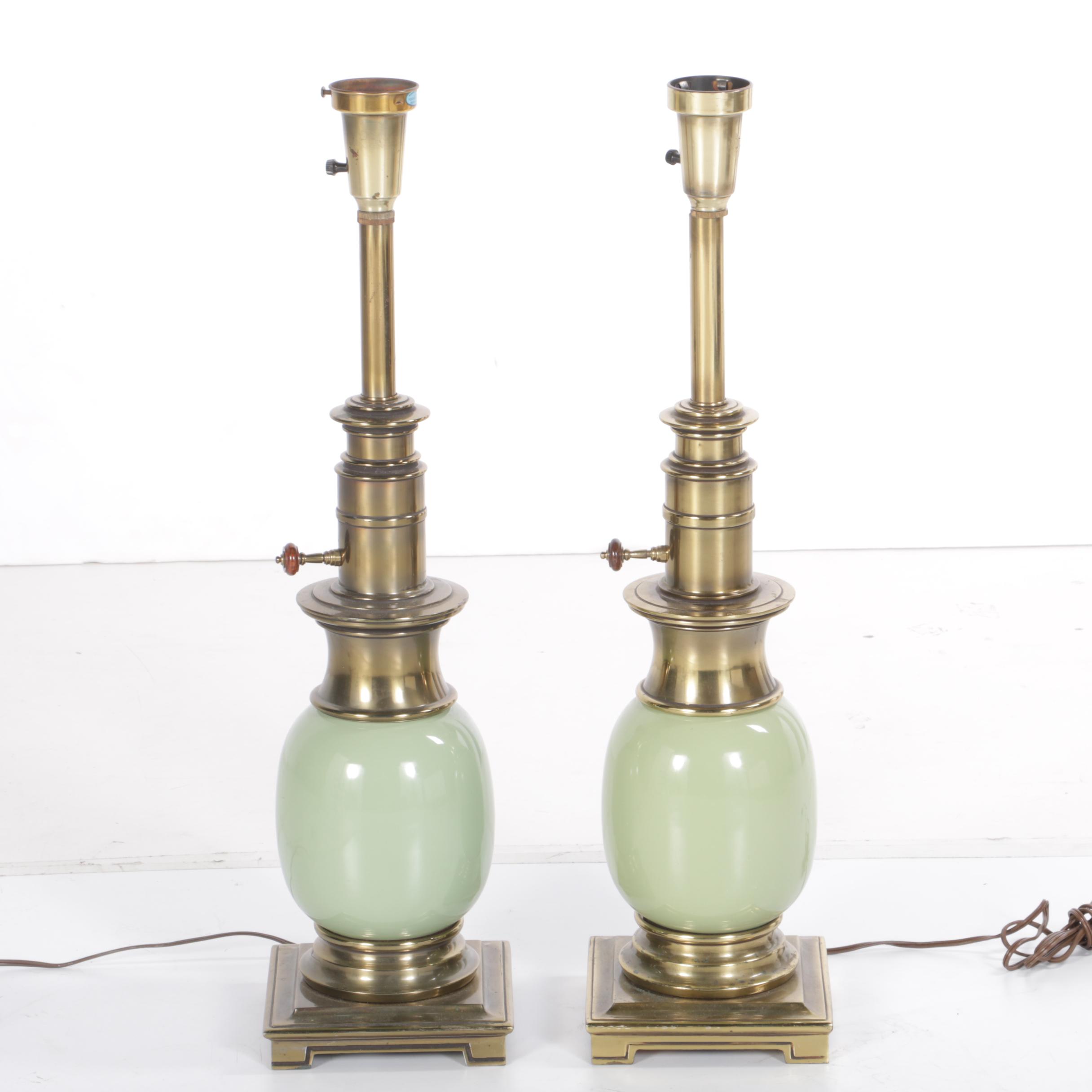 Pair of Vintage Stiffel Ostrich Egg Lamps
