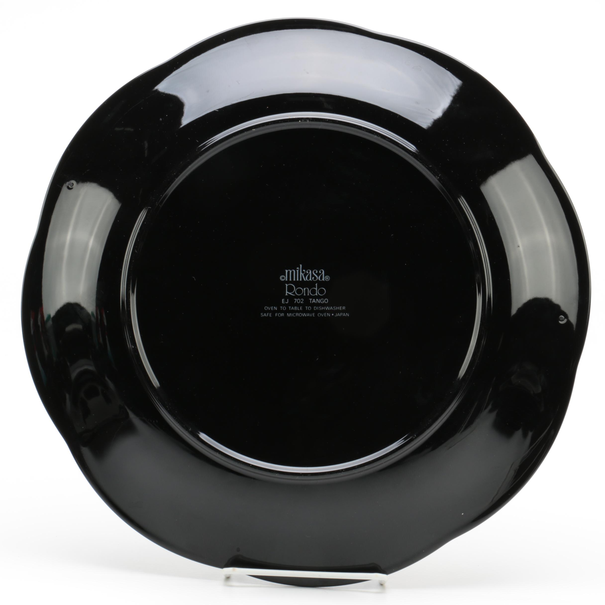 Vintage Black Mikasa Rondo "Tango" Tableware 1981-88