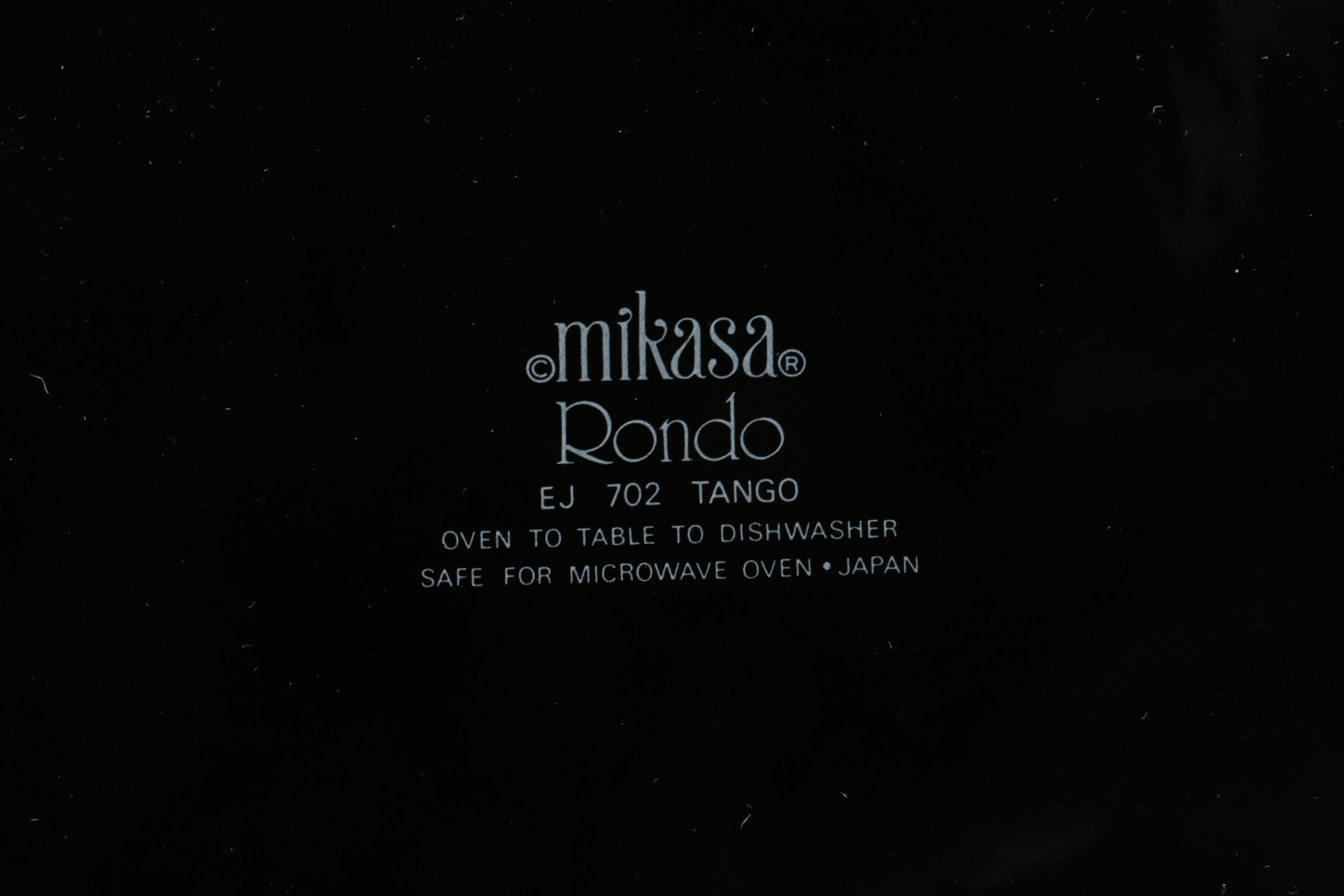 Vintage Black Mikasa Rondo "Tango" Tableware 1981-88