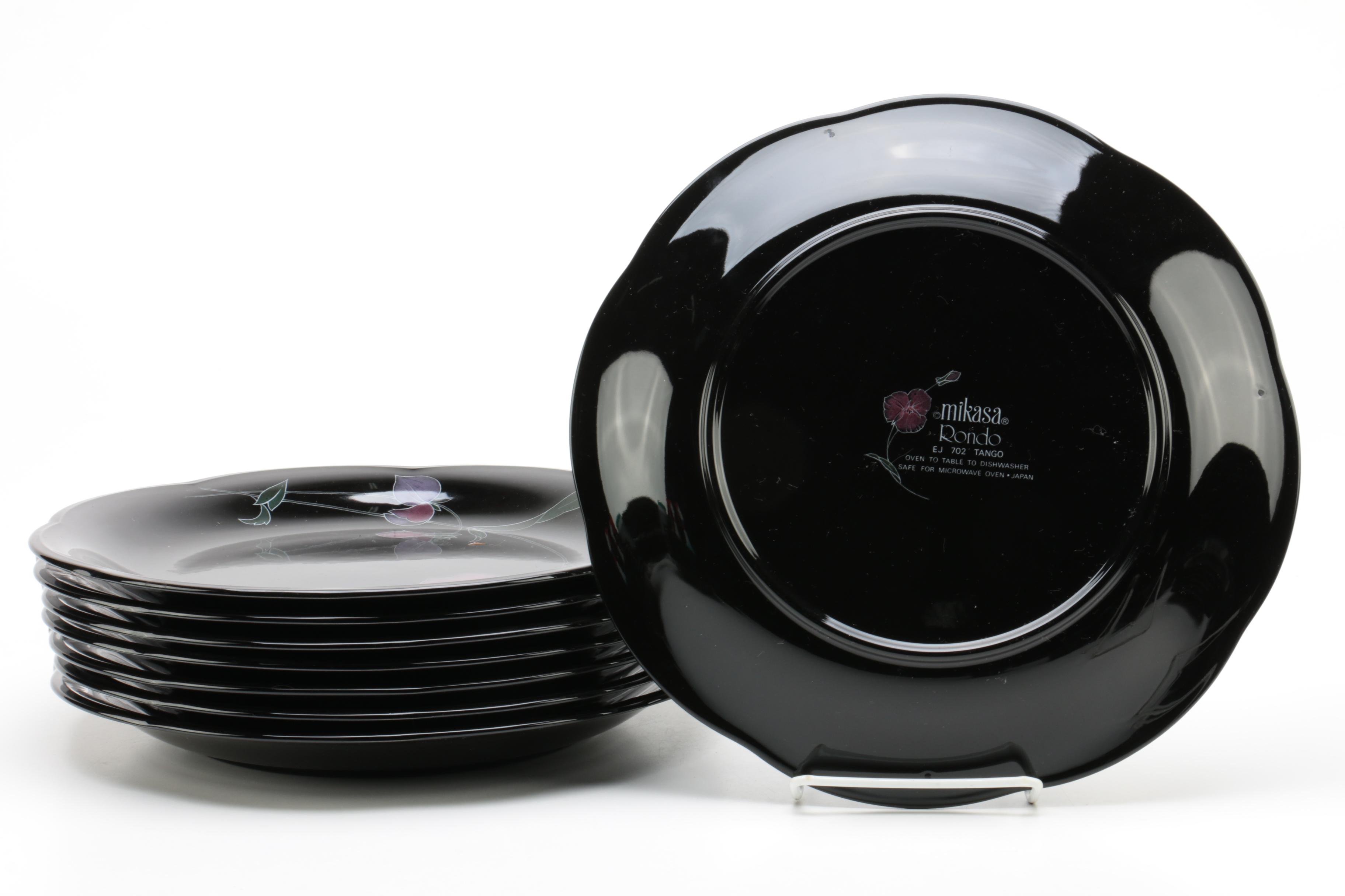 Vintage Black Mikasa Rondo "Tango" Tableware 1981-88