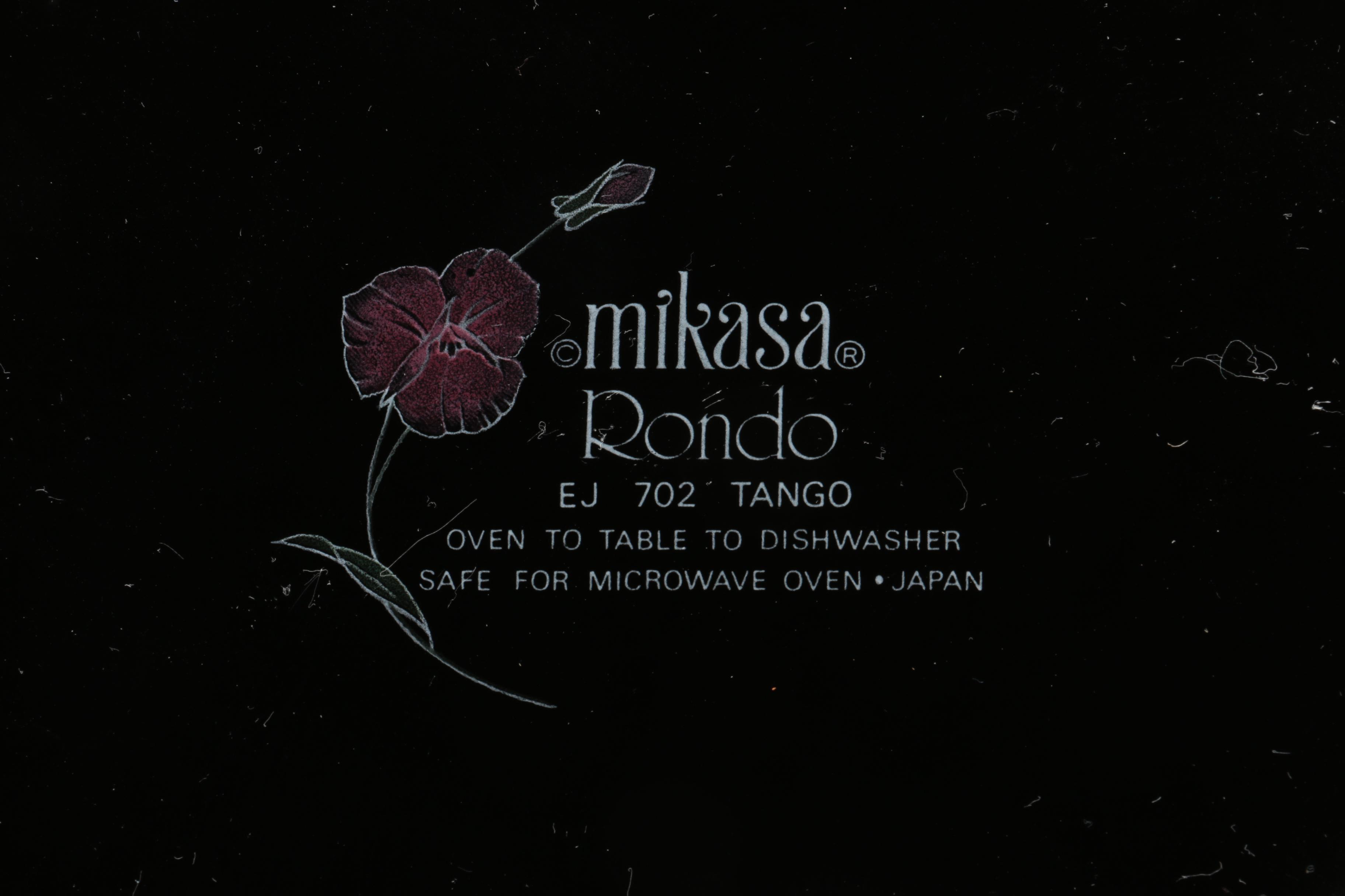 Vintage Black Mikasa Rondo "Tango" Tableware 1981-88