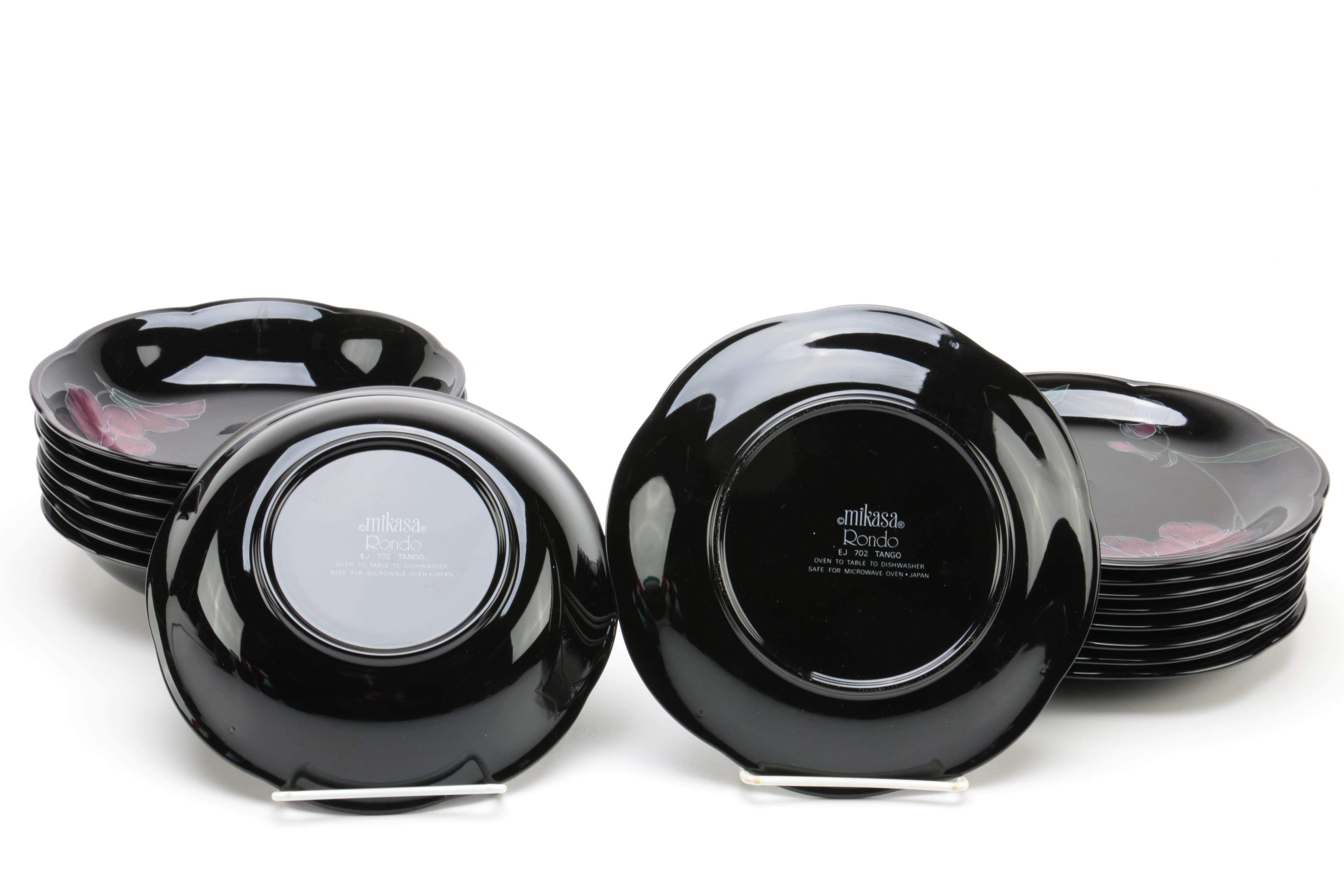 Vintage Black Mikasa Rondo "Tango" Tableware 1981-88