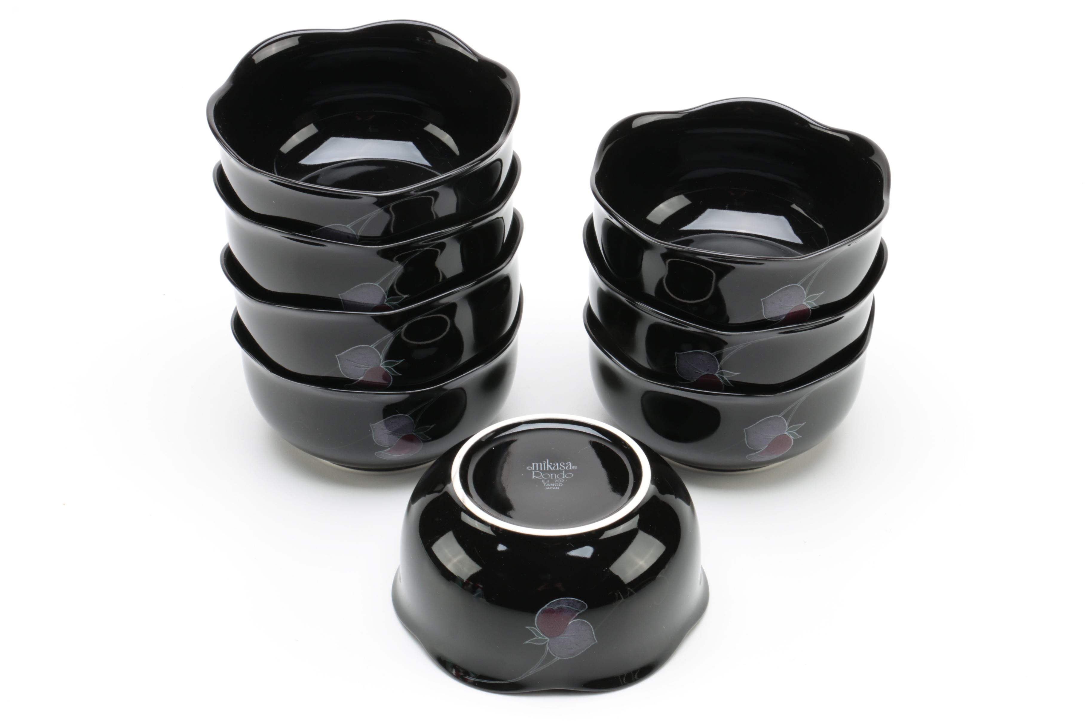 Vintage Black Mikasa Rondo "Tango" Tableware 1981-88