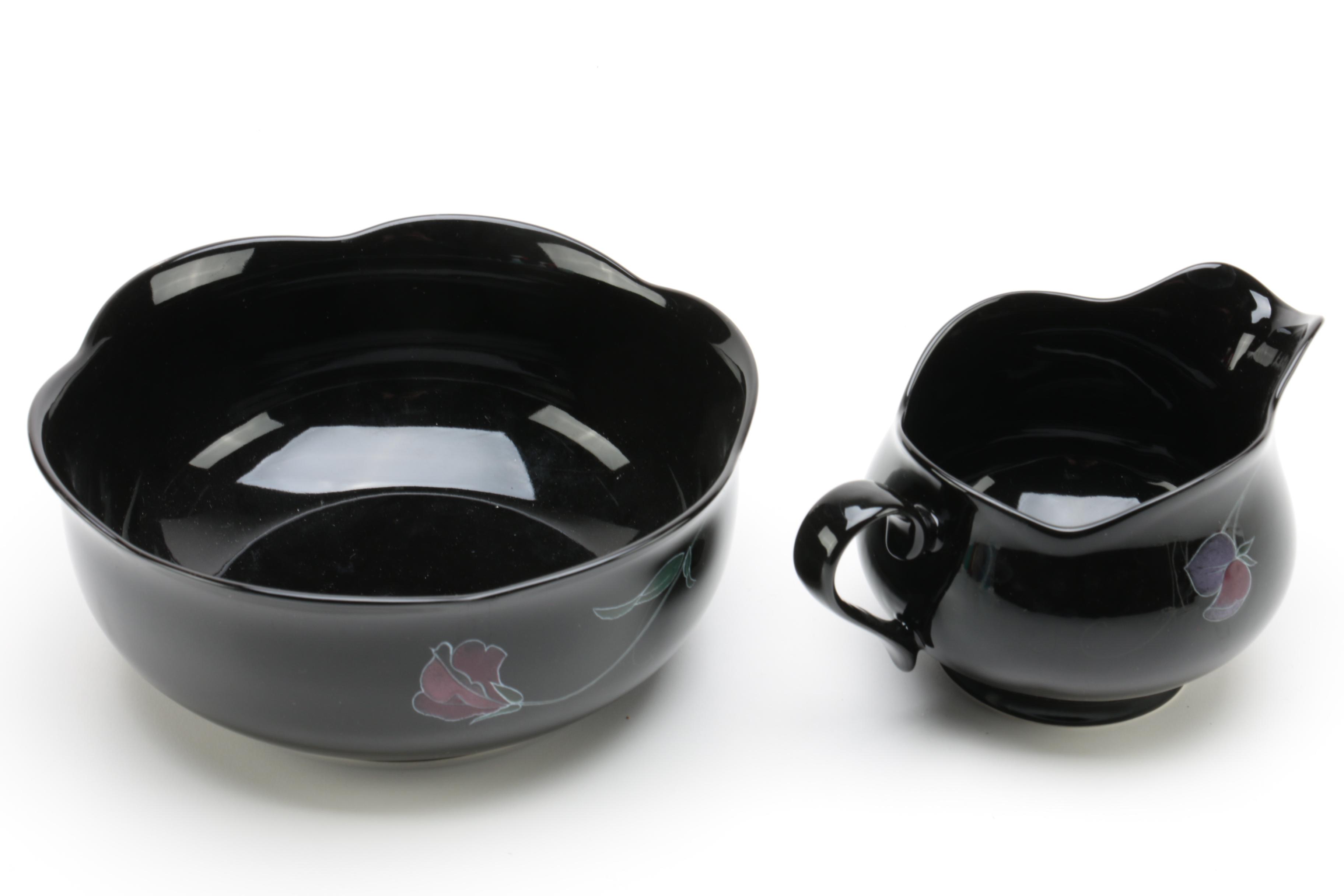 Vintage Black Mikasa Rondo "Tango" Tableware 1981-88