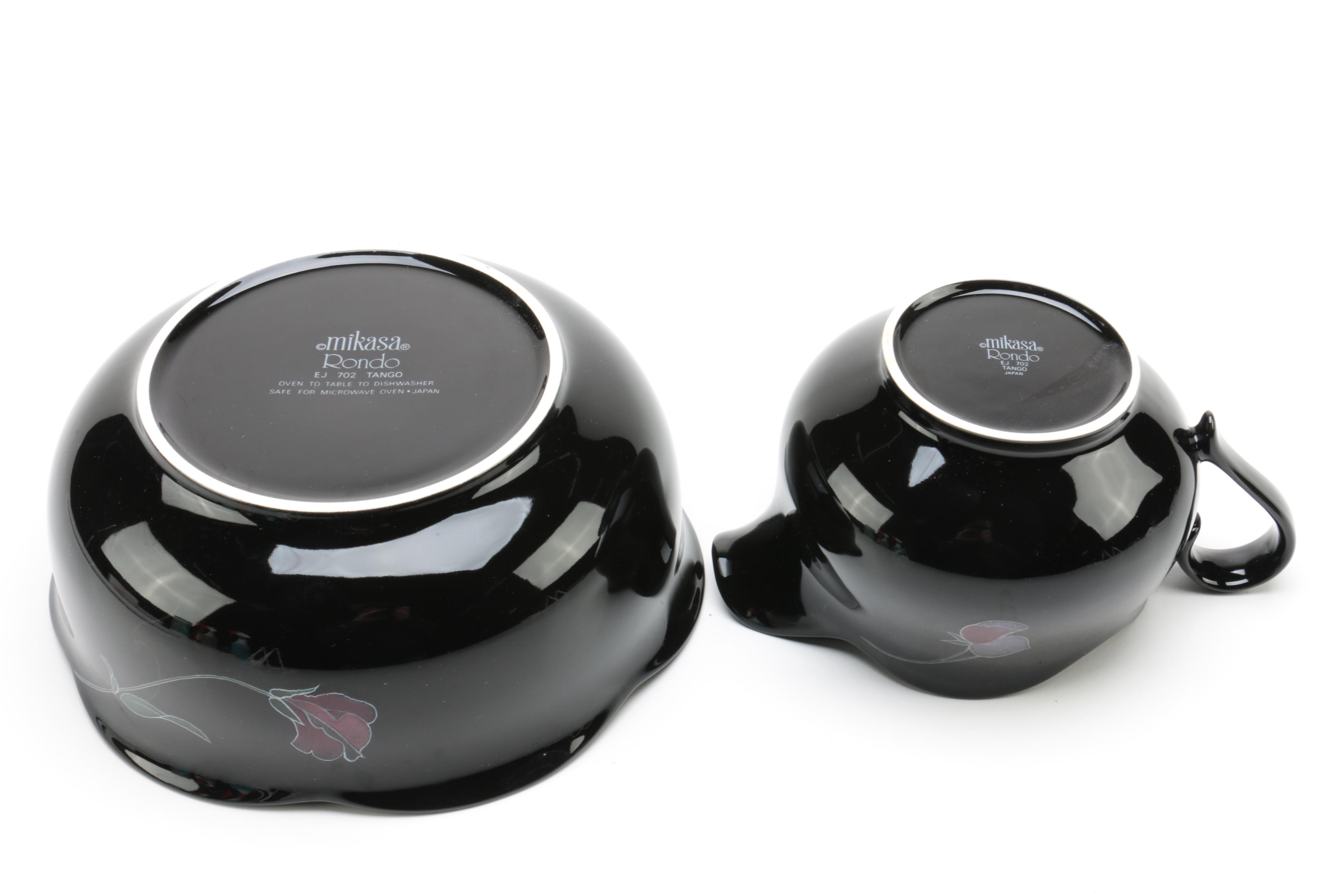 Vintage Black Mikasa Rondo "Tango" Tableware 1981-88